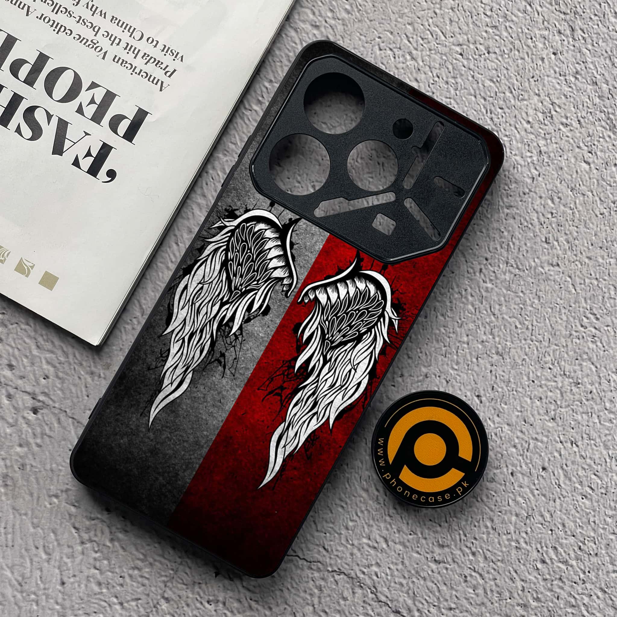 Tecno Pova 6 Neo - Angel Wings Series - Premium Metal  Printed soft Bumper shock Proof Case