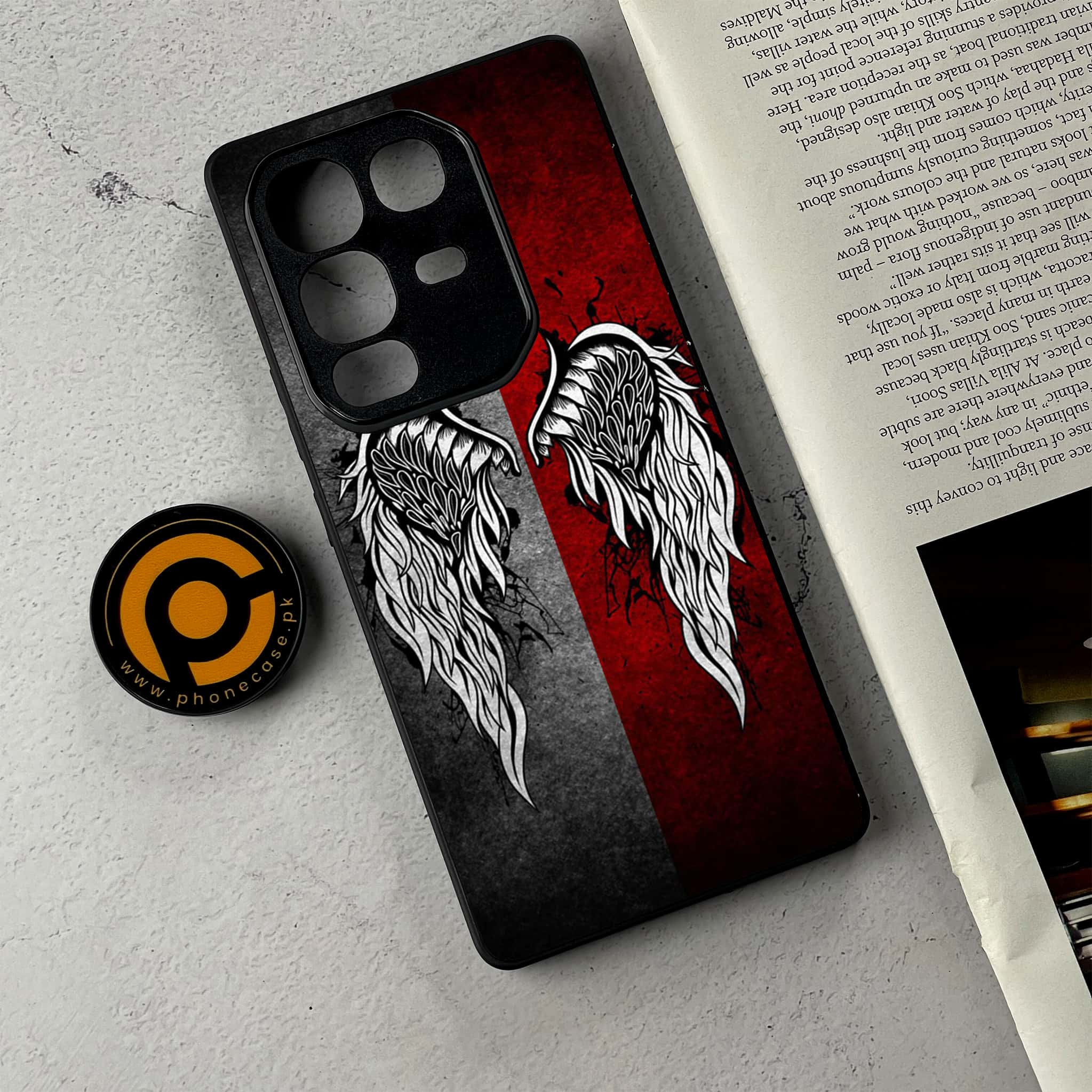 Infinix Note 50 Pro Plus - Angel Wings Series - Premium Metal Printed Soft Bumper Shockproof Case