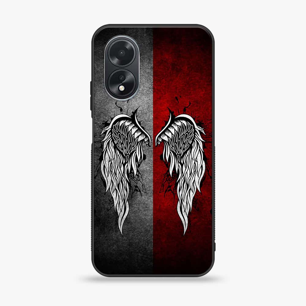 Oppo A18 4G - Angel Wings Series - Premium Printed Glass soft Bumper shock Proof Case