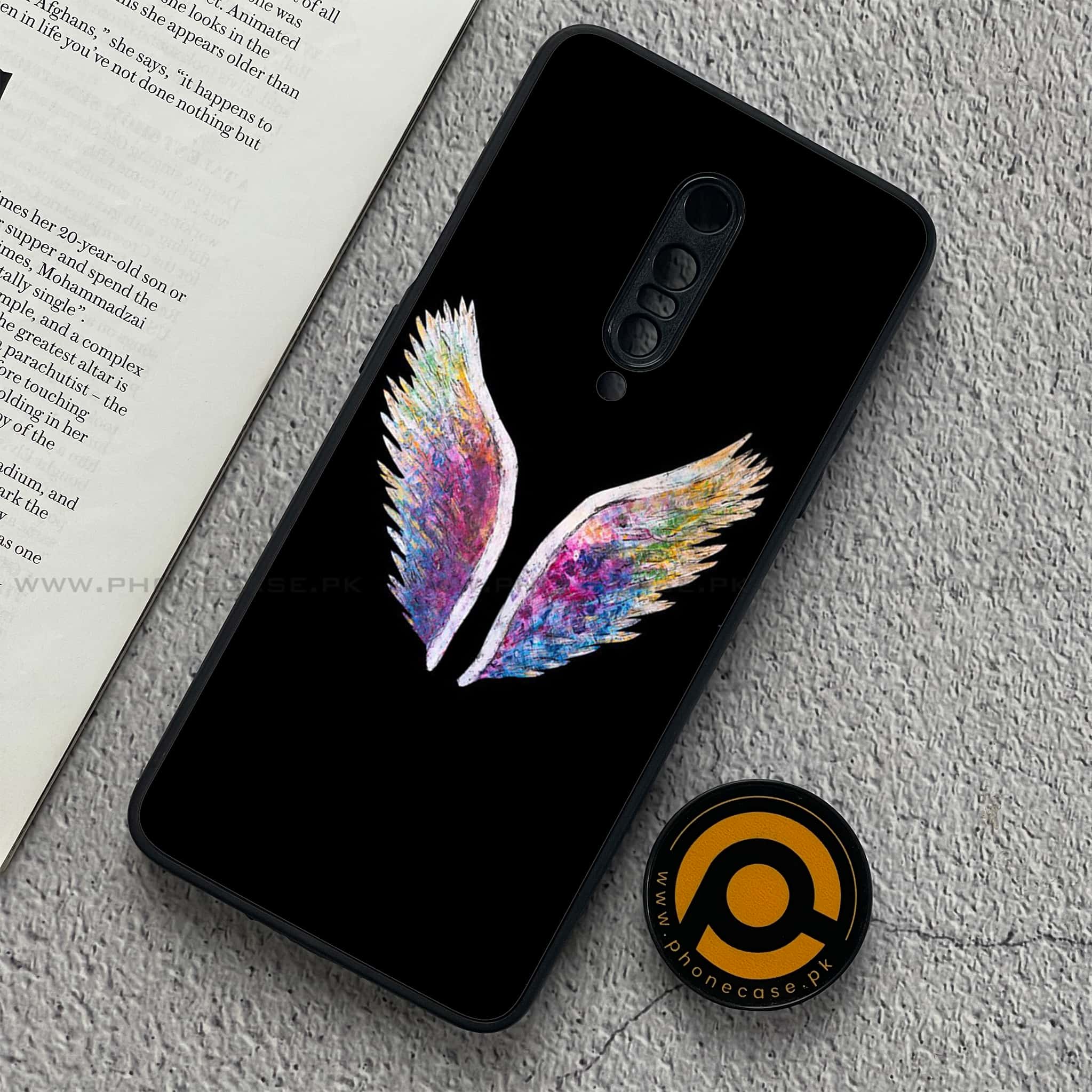 OnePlus 7 Pro - Angel Wings Series - Premium Printed Glass soft Bumper shock Proof Case