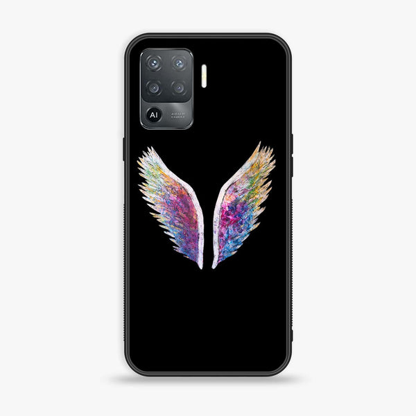 Oppo F19 Pro - Angel Wings Design 3 - Premium Printed Glass soft Bumper shock Proof Case CS-18091