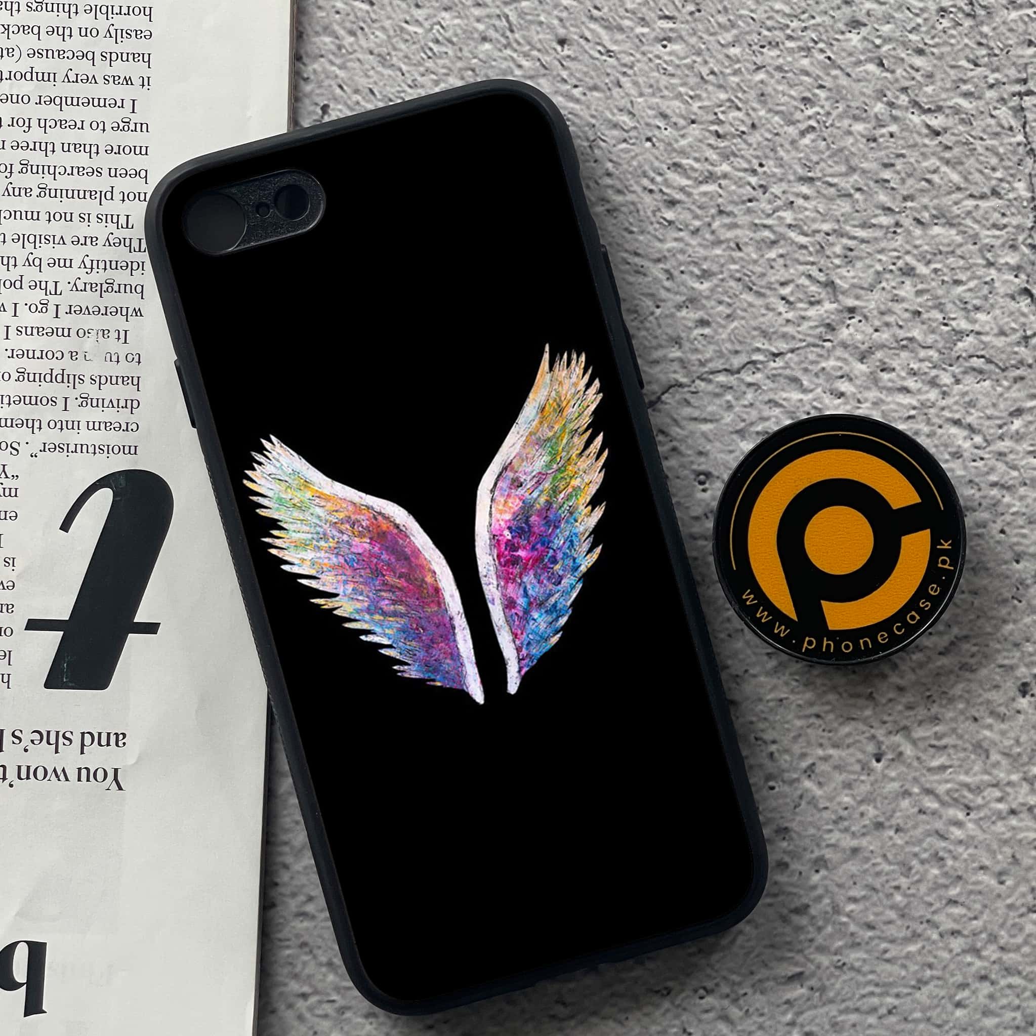 iPhone 7 / 8 - Angel wings Series - Premium Printed Glass soft Bumper shock Proof Case