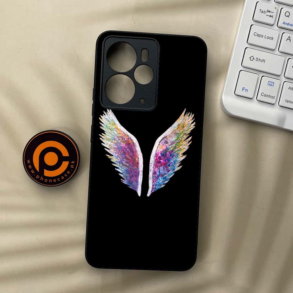 Realme 14T 5G - Angel Wings Series - Premium Metal Printed soft Bumper Shock Proof Case