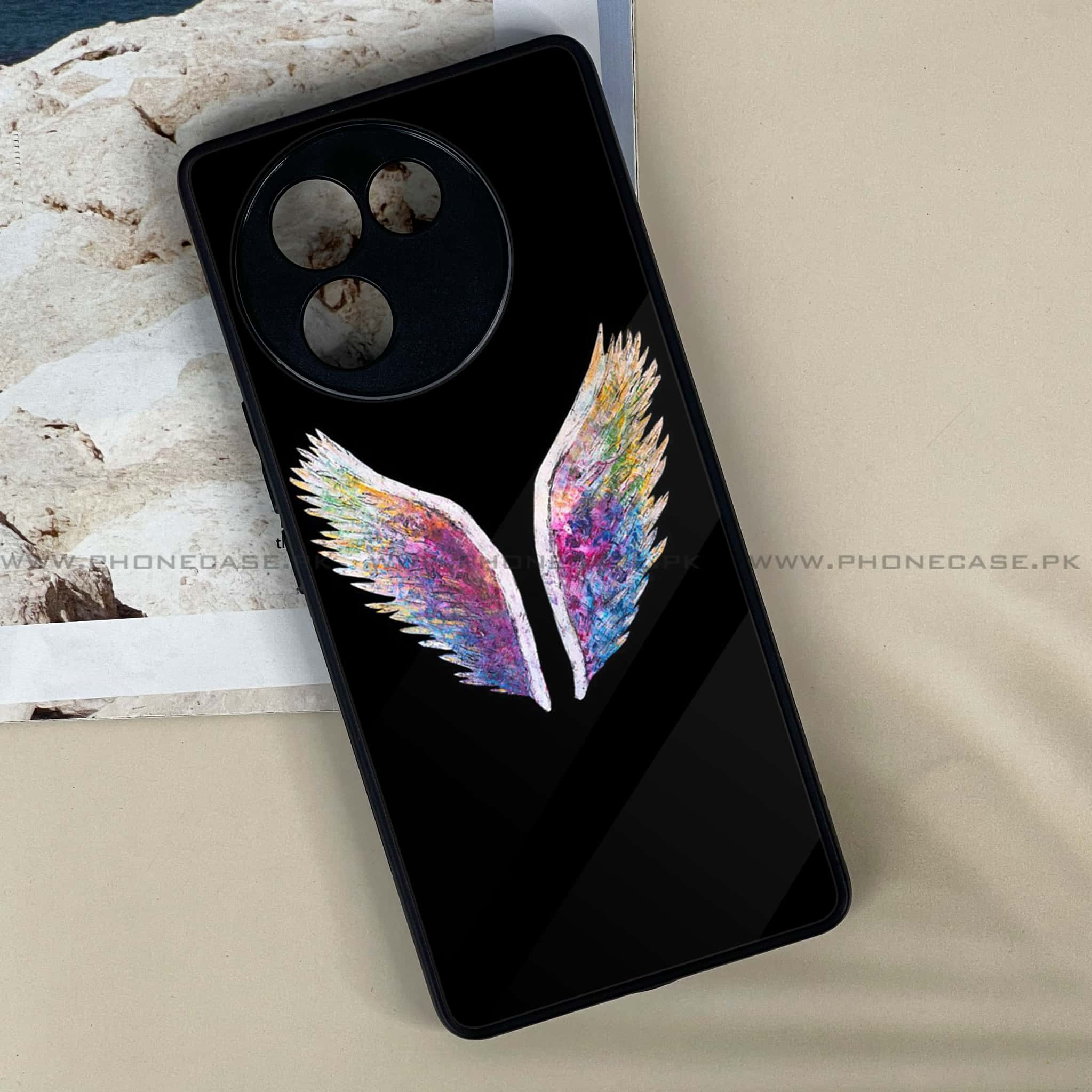 Vivo V30E - Angel Wings Series - Premium Printed Metal soft Bumper shock Proof Case