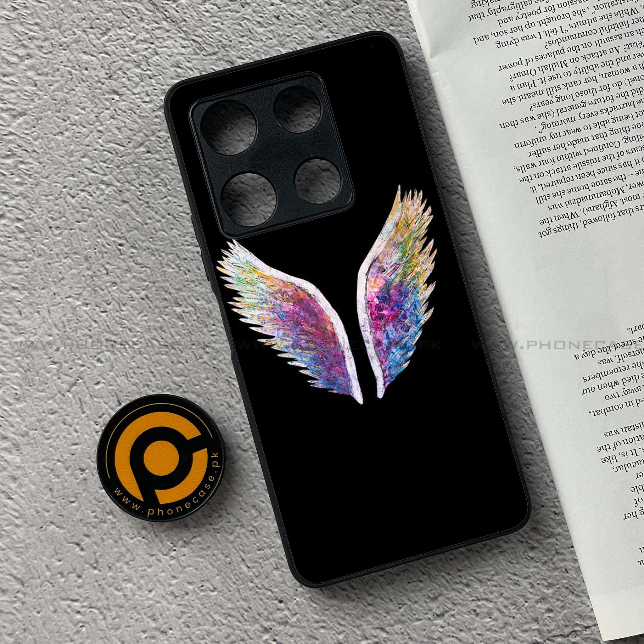 Infinix Note 30 Pro - Angel Wings Series - Premium Metal Printed soft Bumper shock Proof Case
