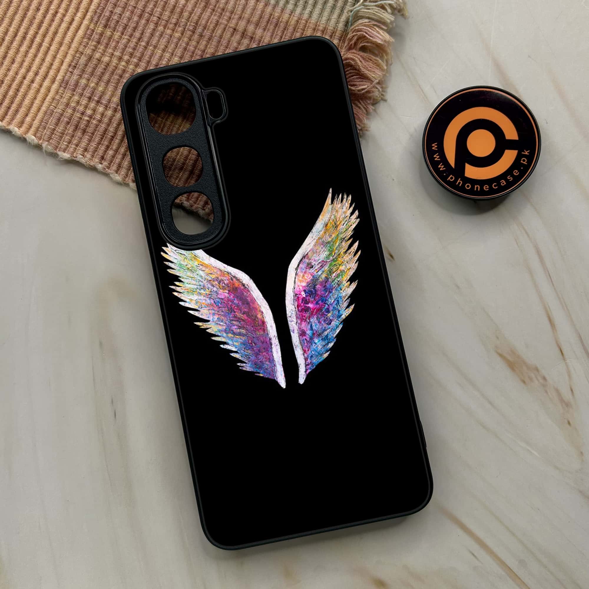 Vivo Y400 - Angel Wings Series - Premium Metal Printed soft Bumper shock Proof Case