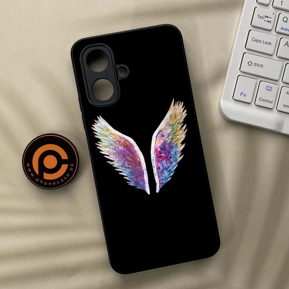 Tecno Spark Go 2 - Angel Wings Series - Premium Metal Printed soft Bumper Shock Proof Case