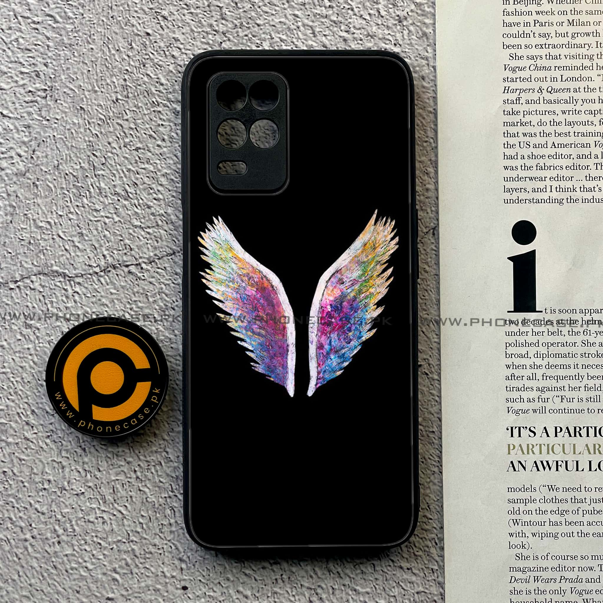 Realme Narzo 30 5G - Angel  Wings Series - Premium Printed Glass soft Bumper shock Proof Case