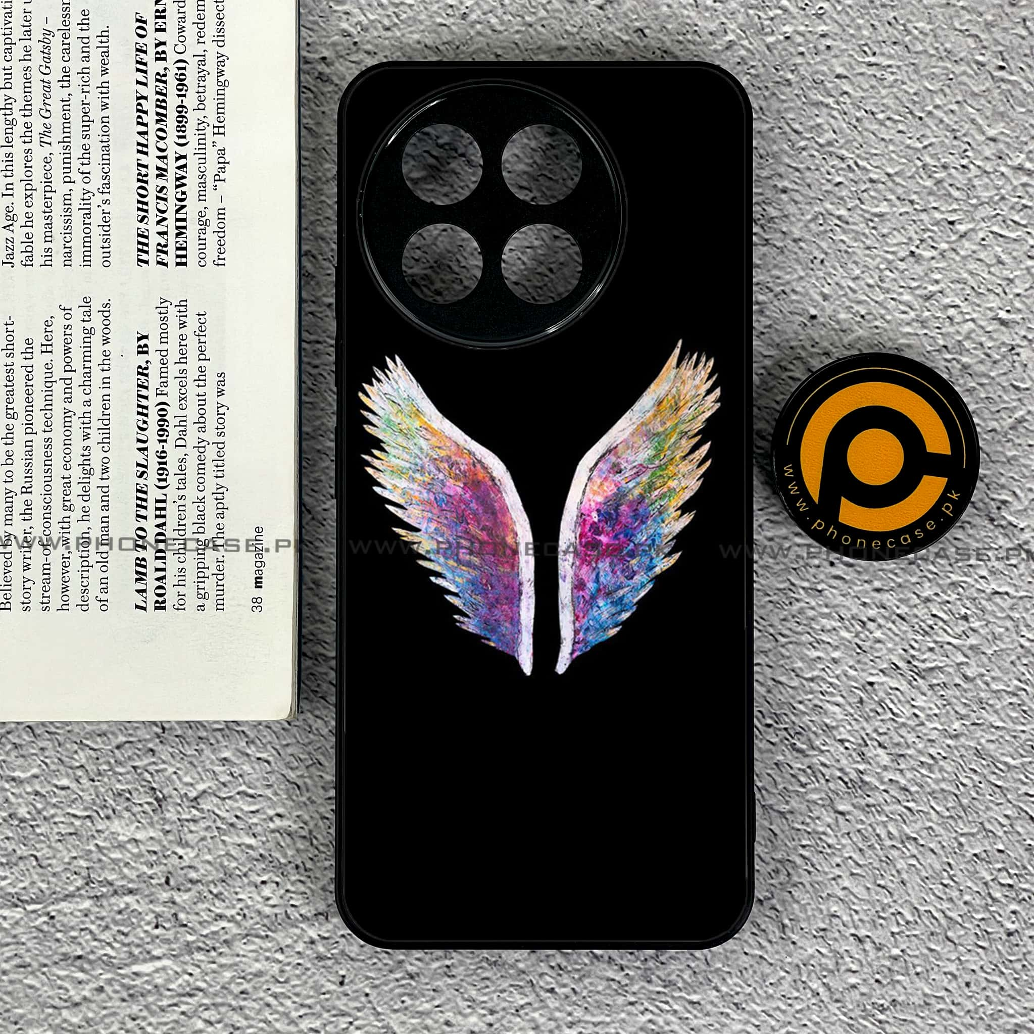 Tecno Spark 30 Pro - Angel Wings Series - Premium Printed Glass soft Bumper shock Proof Case