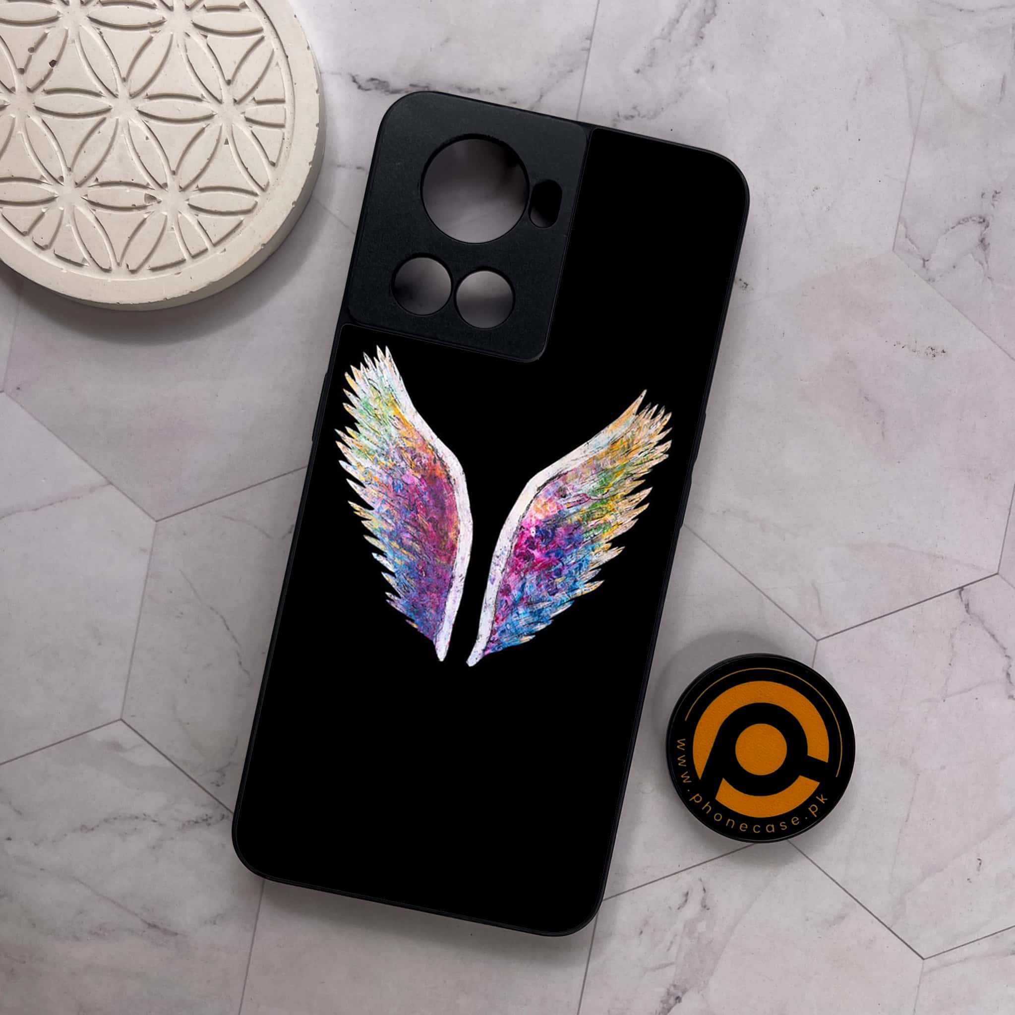 OnePlus 10R - Angel Wings Series - Premium Metal Printed soft Bumper shock Proof Case