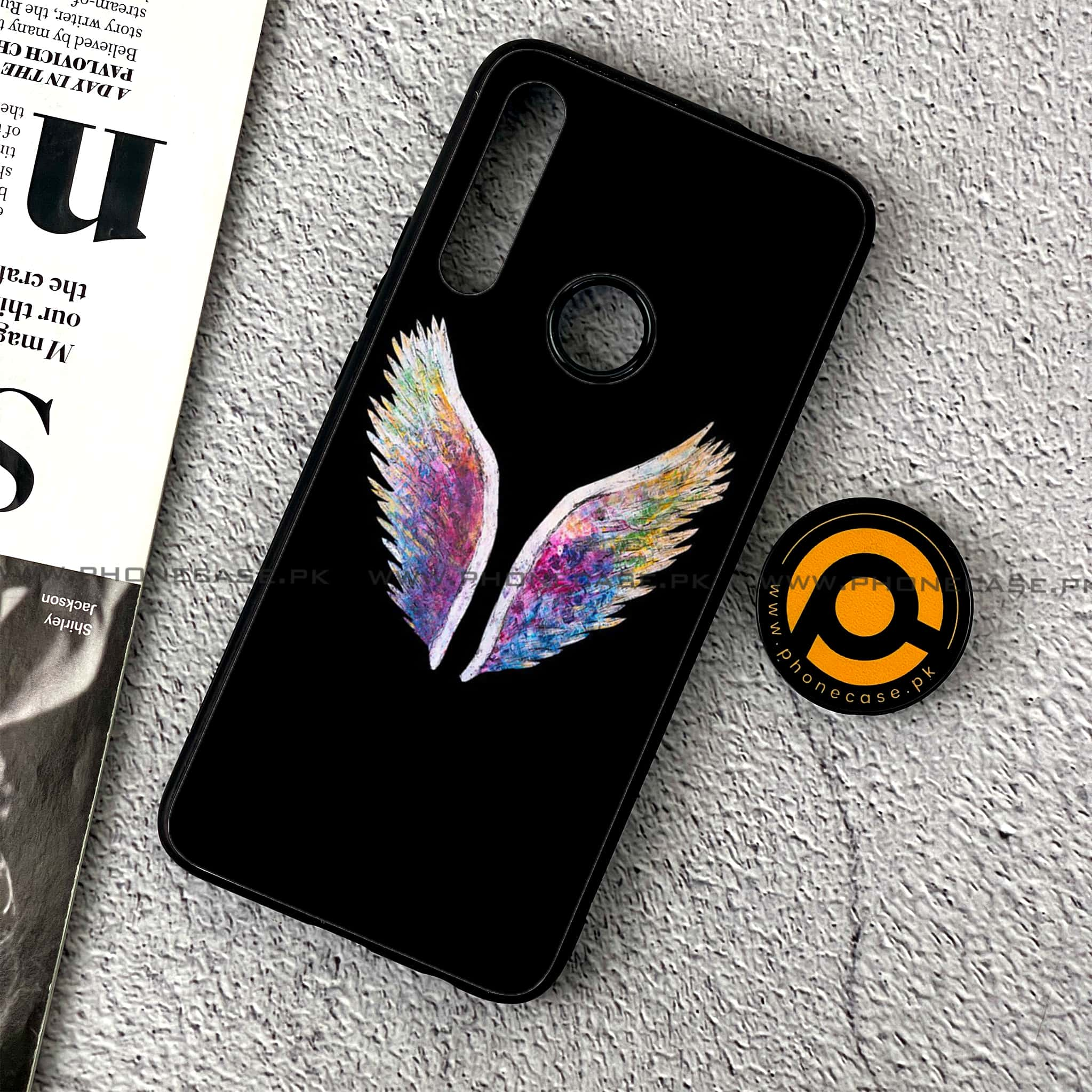 Huawei Y9 Prime (2019) - Angel Wings Series - Premium Printed Glass soft Bumper shock Proof Case