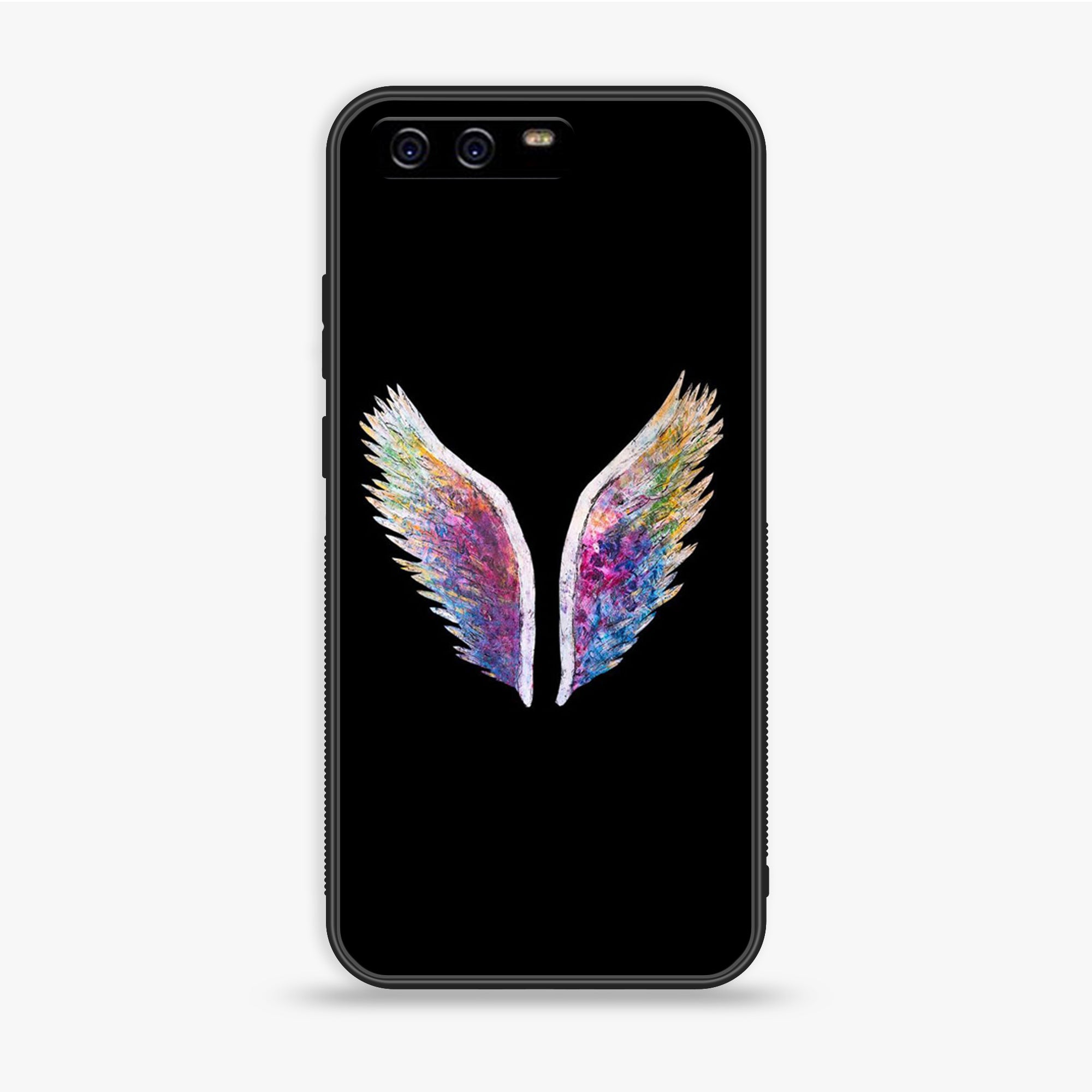 Huawei P10 Plus - Angel Wings Series - Premium Printed Glass soft Bumper shock Proof Case