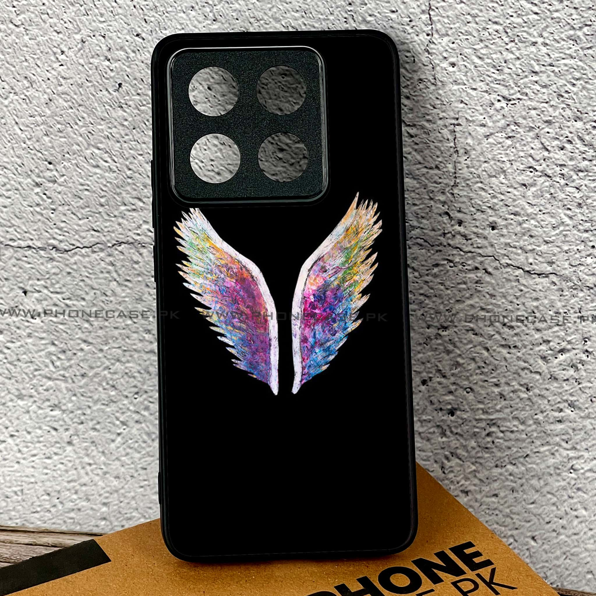 Xiaomi 14T - Angel Wings Series - Premium Printed Glass soft Bumper shock Proof Case