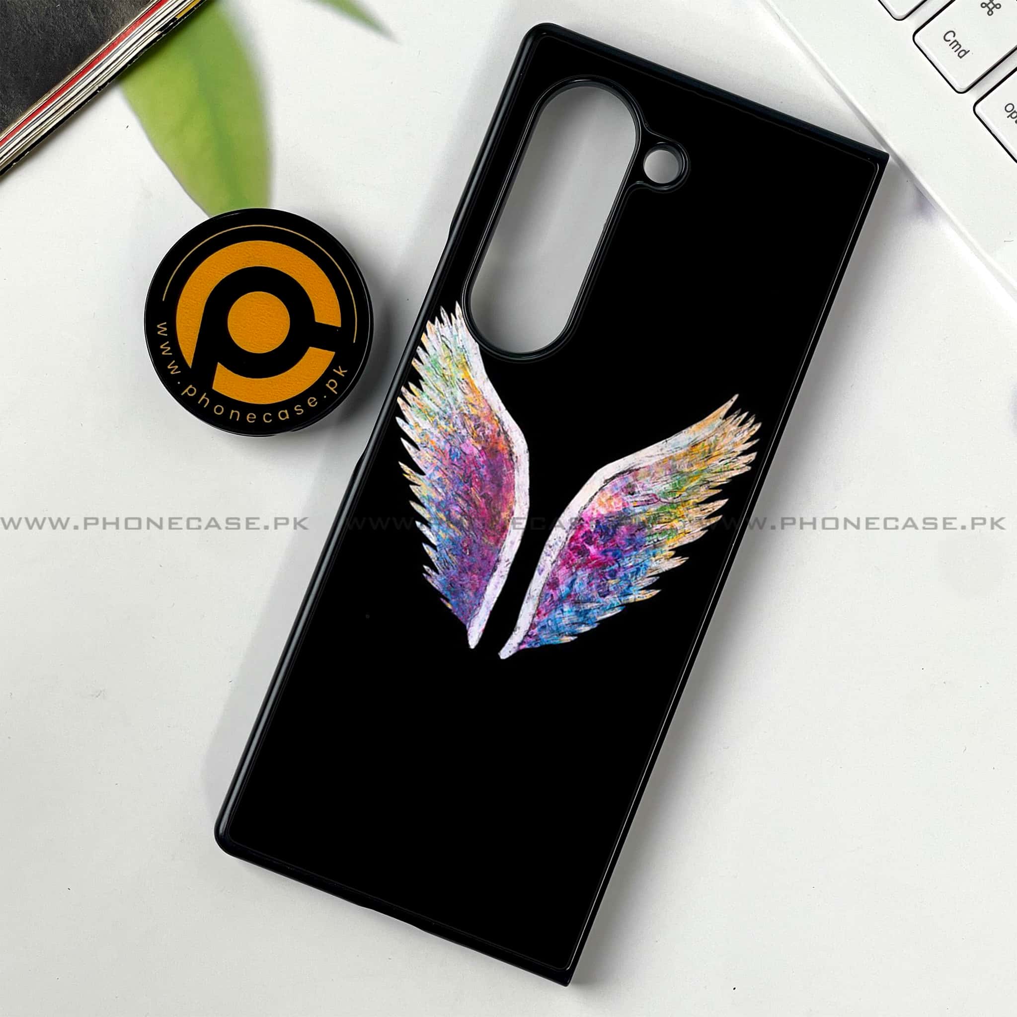 Samsung Galaxy Z Fold 6 - Angel Wings Series - Premium Printed Metal soft Bumper shock Proof Case