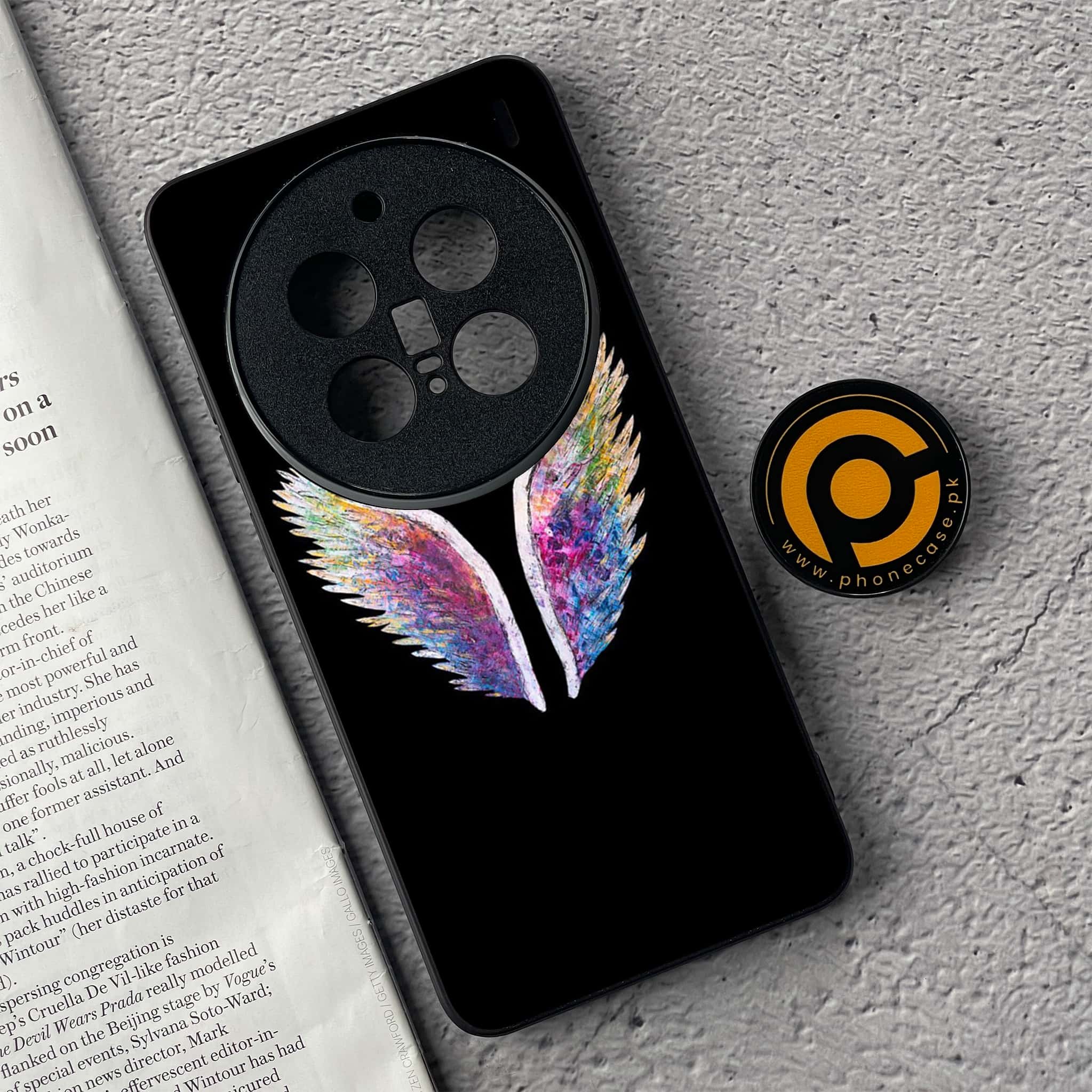 Vivo X200 Pro - Angel Wings Series - Premium Metal  Printed soft Bumper shock Proof Case