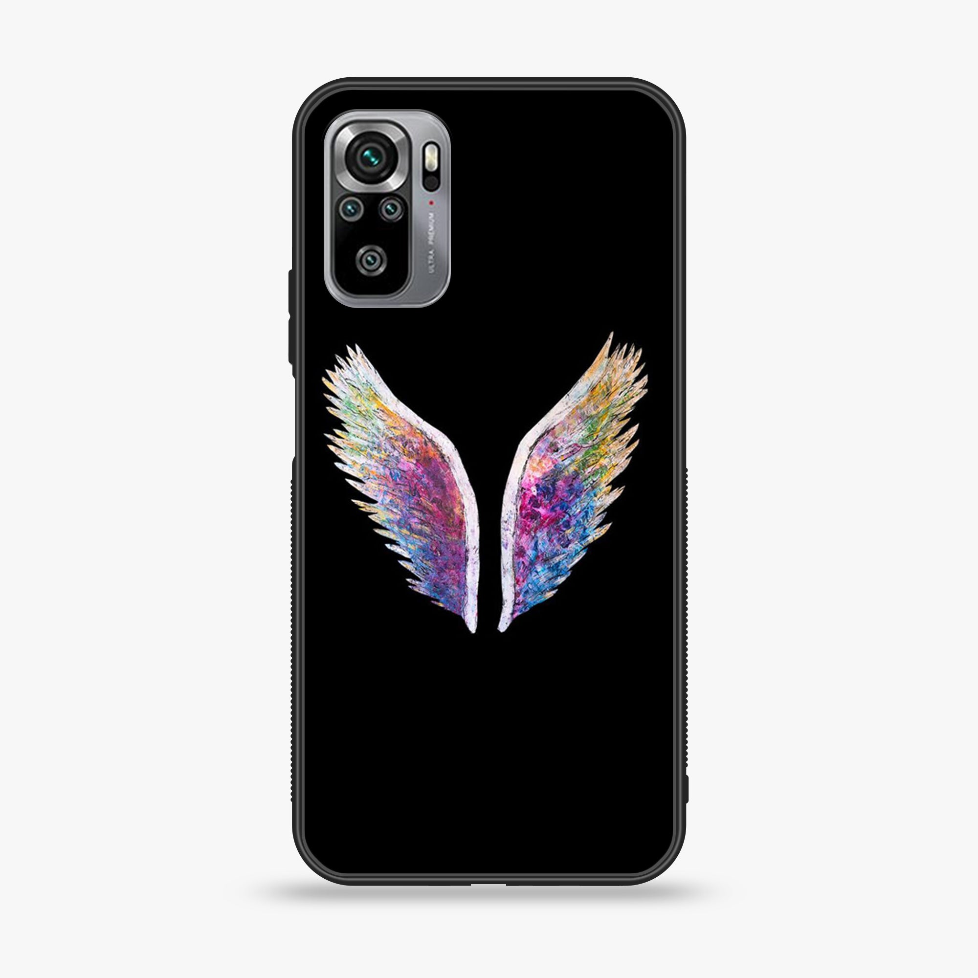 Xiaomi Redmi Note 10S- Angel Wings Series - Premium Printed Glass soft Bumper shock Proof Case