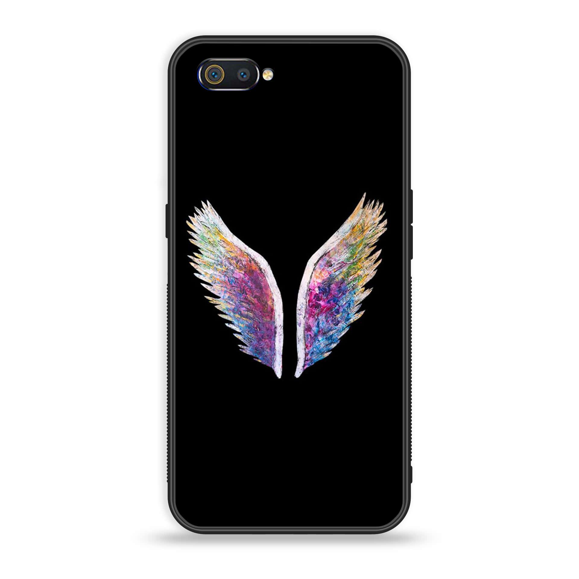 Oppo Realme C2 - Angel Wings Series - Premium Printed Glass soft Bumper shock Proof Case