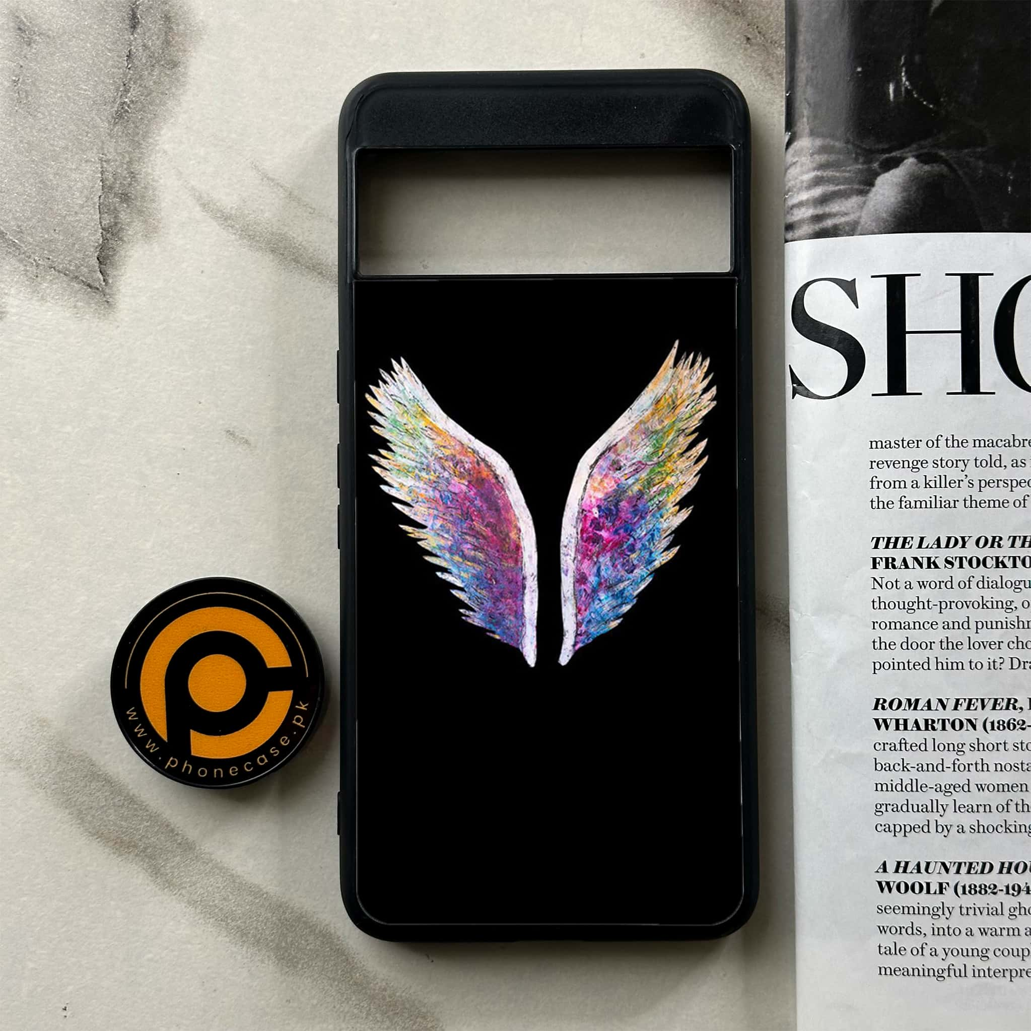 Google Pixel 8 Pro - Angel Wings Series - Premium Printed Glass soft Bumper shock Proof Case