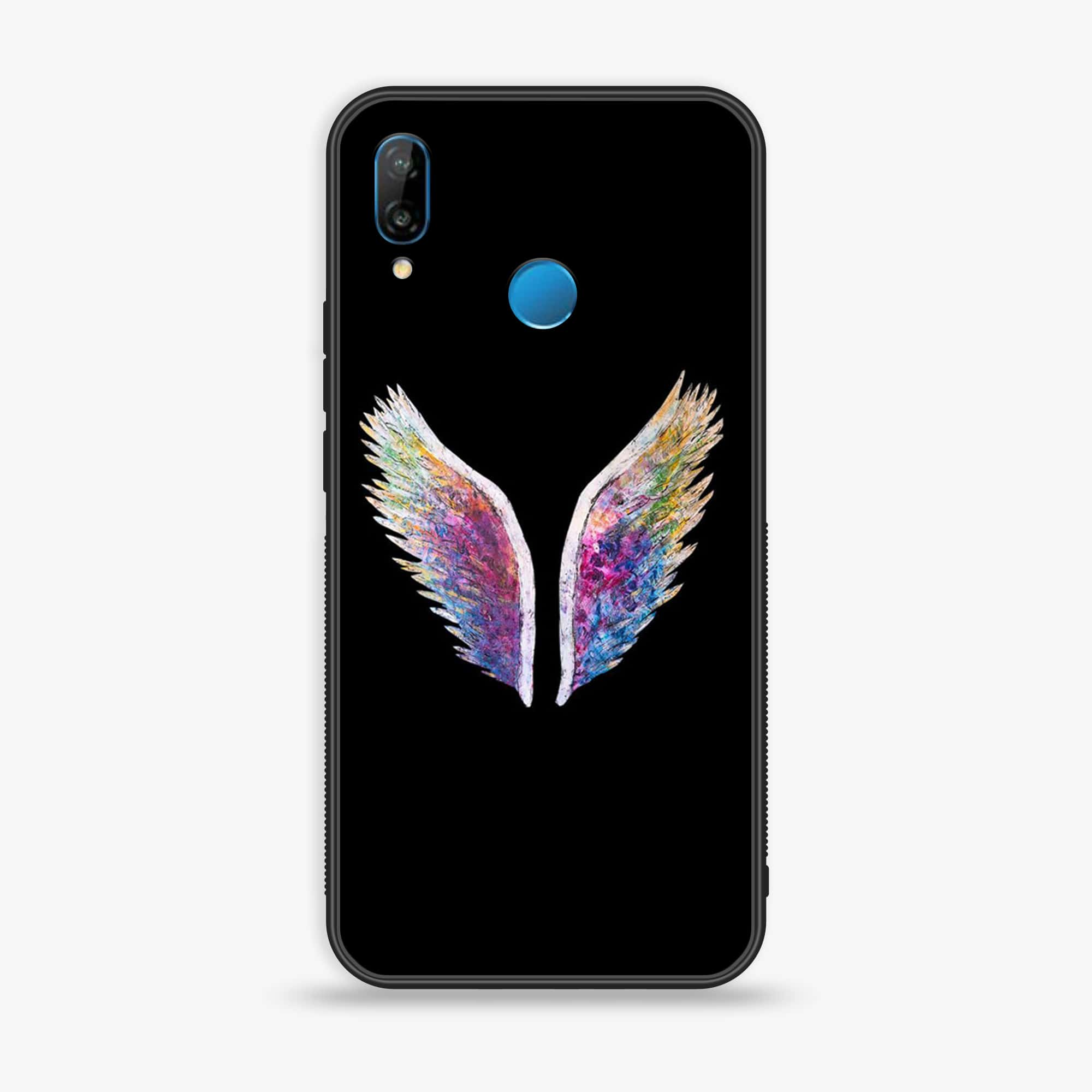 Huawei P20 lite - Angel Wings Series - Premium Printed Glass soft Bumper shock Proof Case