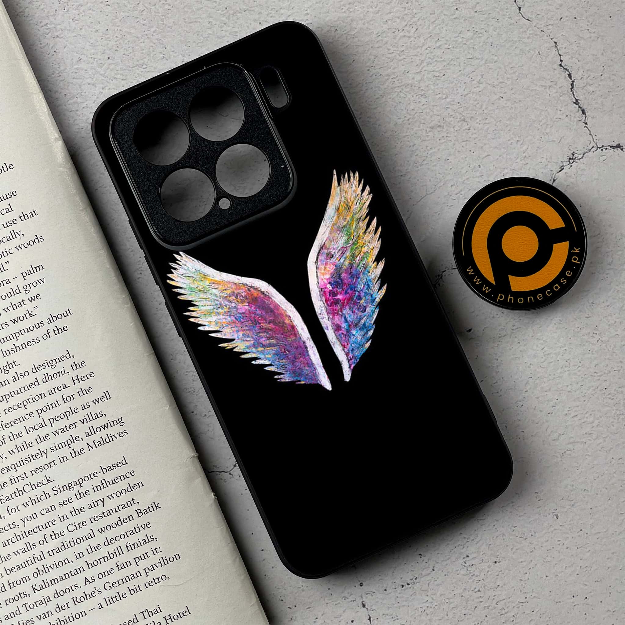 Xiaomi 15 - Angel Wings Series - Premium Metal Printed soft Bumper shock Proof Case