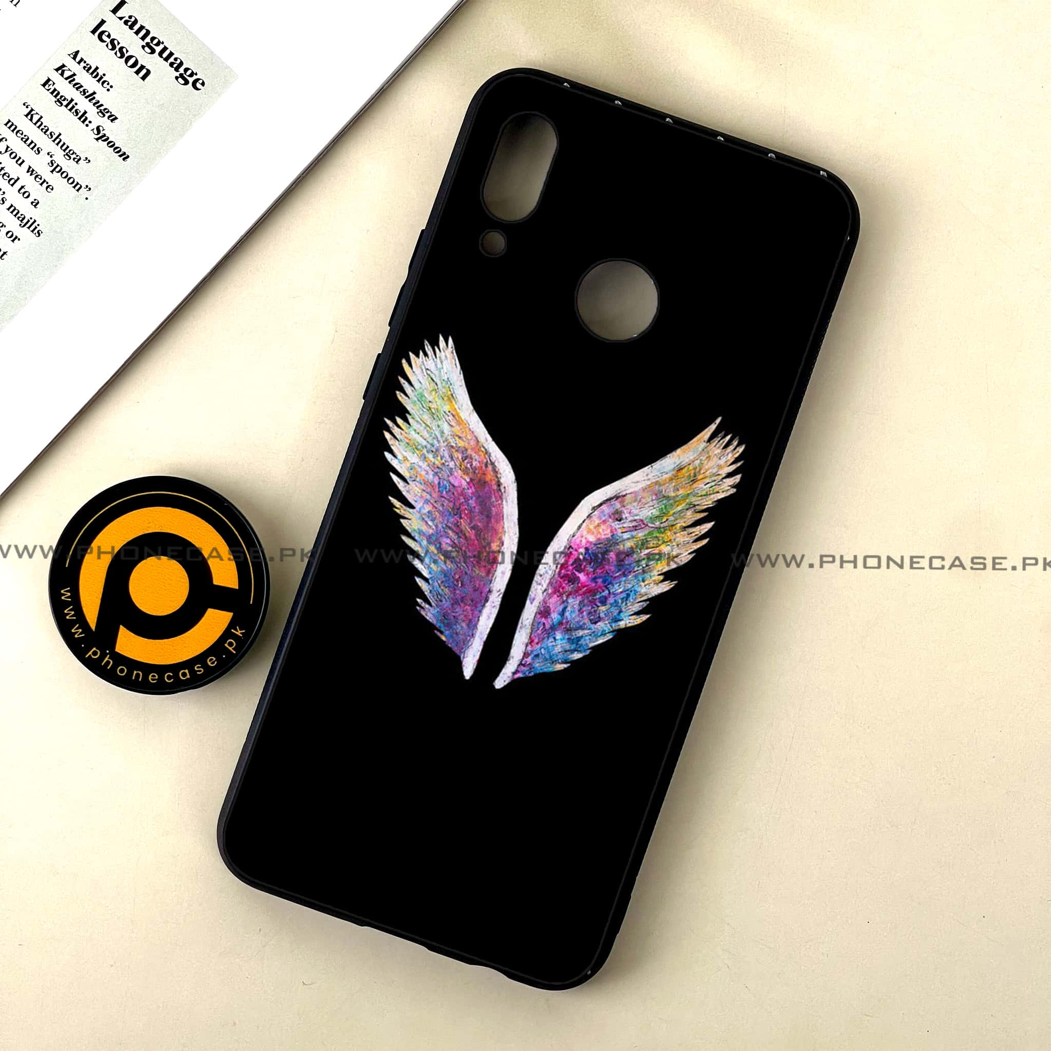 Huawei Nova 3 - Angel Wings Series - Premium Printed Glass soft Bumper shock Proof Case