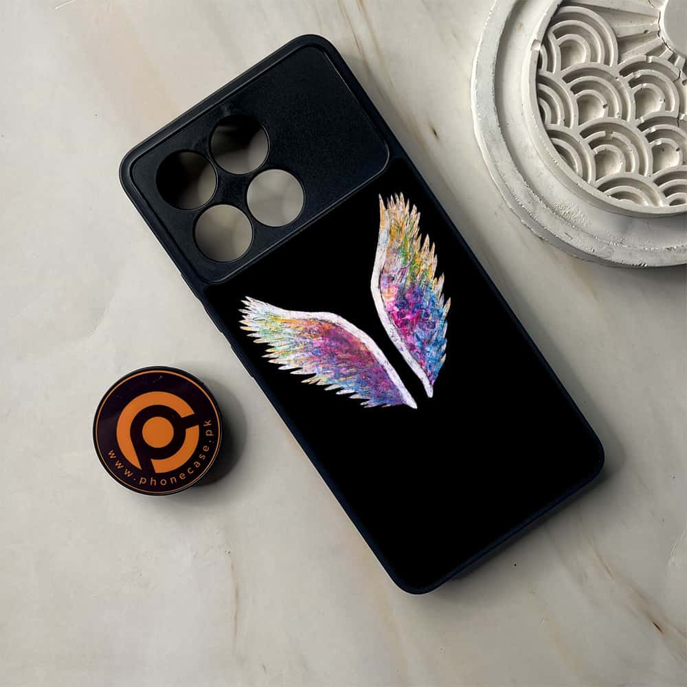 Xiaomi Poco F6 Pro - Angel Wings 2.0 Series - Premium Metal Printed soft Bumper shock Proof Case