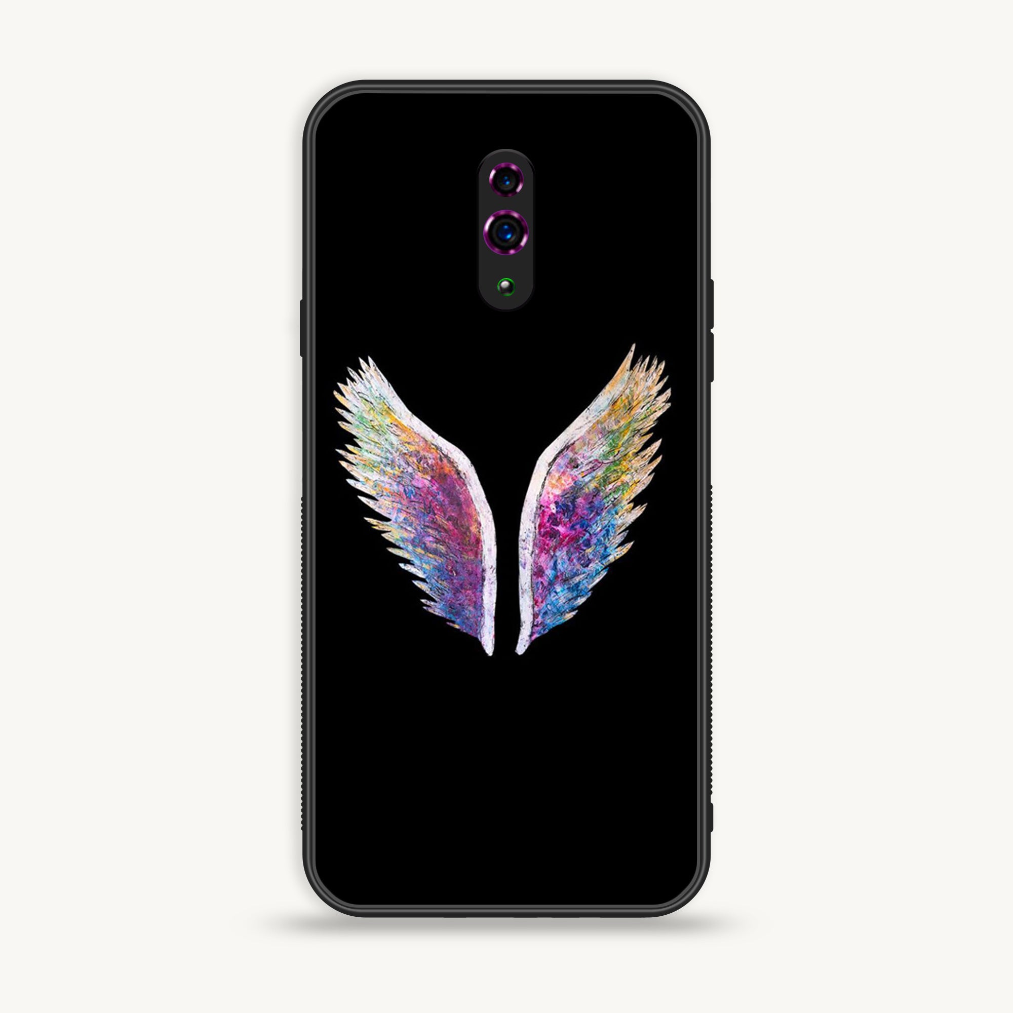 Oppo A71 (2017)  - Angel Wings  Series - Premium Printed Glass soft Bumper shock Proof Case
