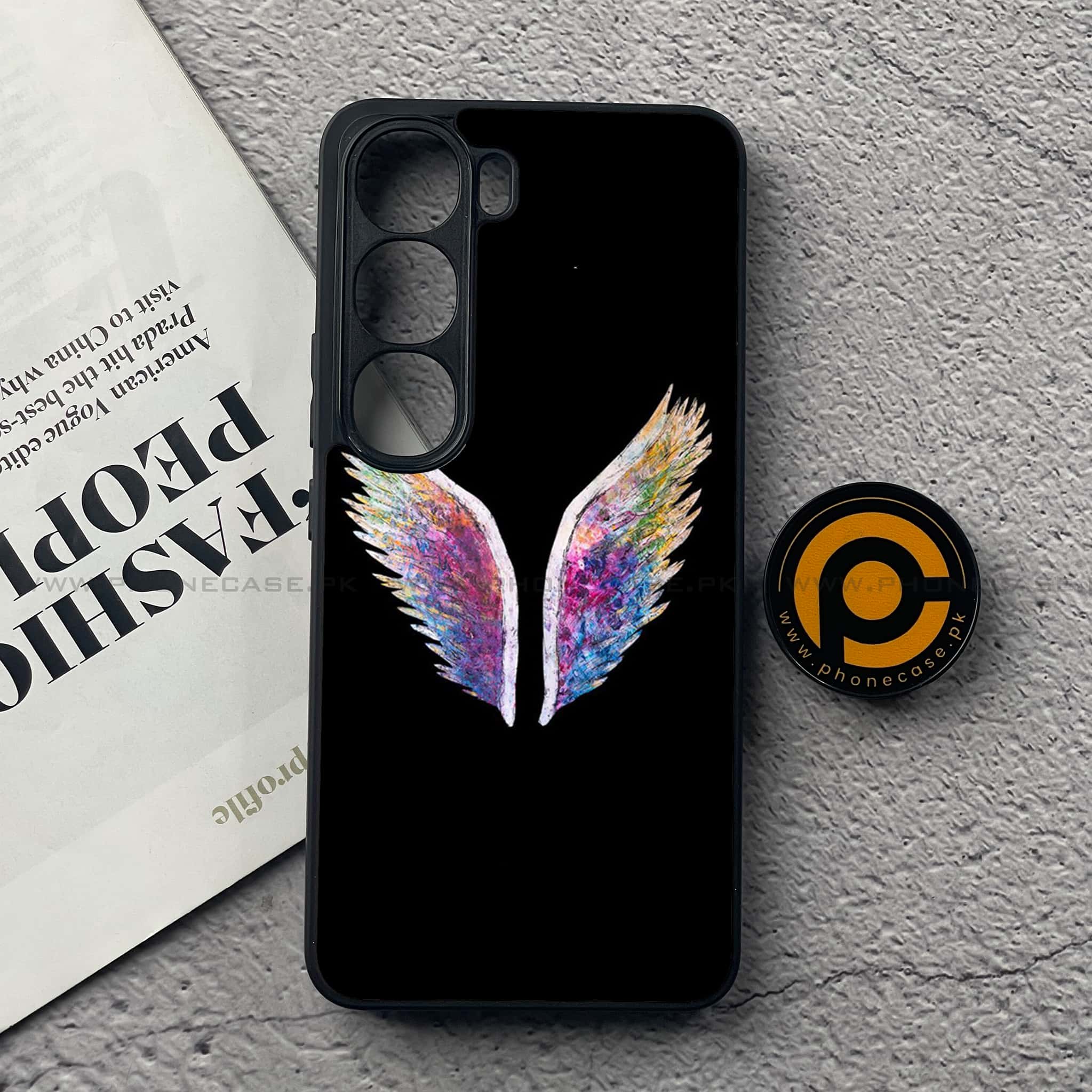Vivo V40 Lite (IDN) - Angel Wings Series - Premium Metal Printed soft Bumper Shock Proof Case