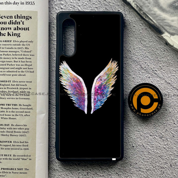 LG Velvet  / LG G9 - Angel Wings Design 3  - Premium Printed Glass soft Bumper shock Proof Case CS-35783