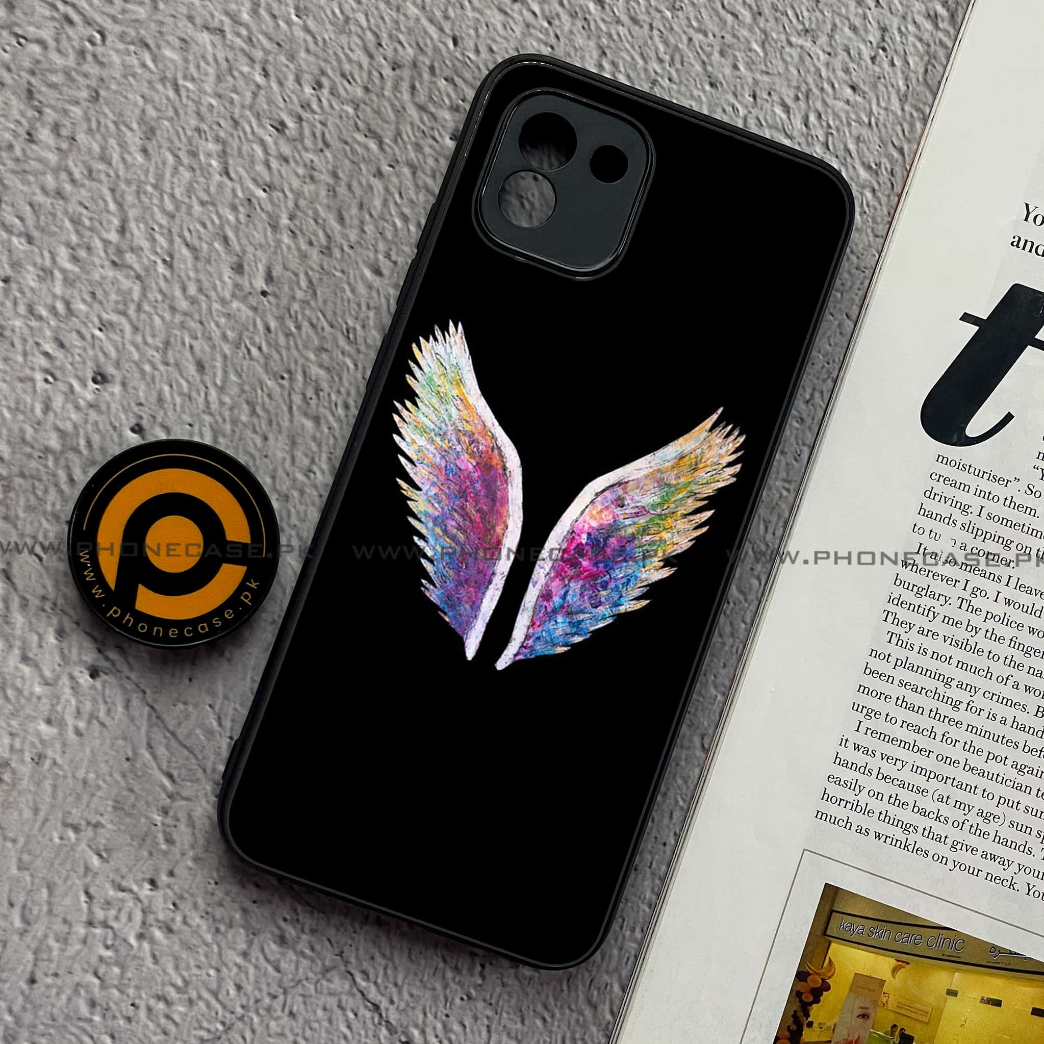 Samsung Galaxy A03 - Angel Wings Series - Premium Printed Glass soft Bumper shock Proof Case