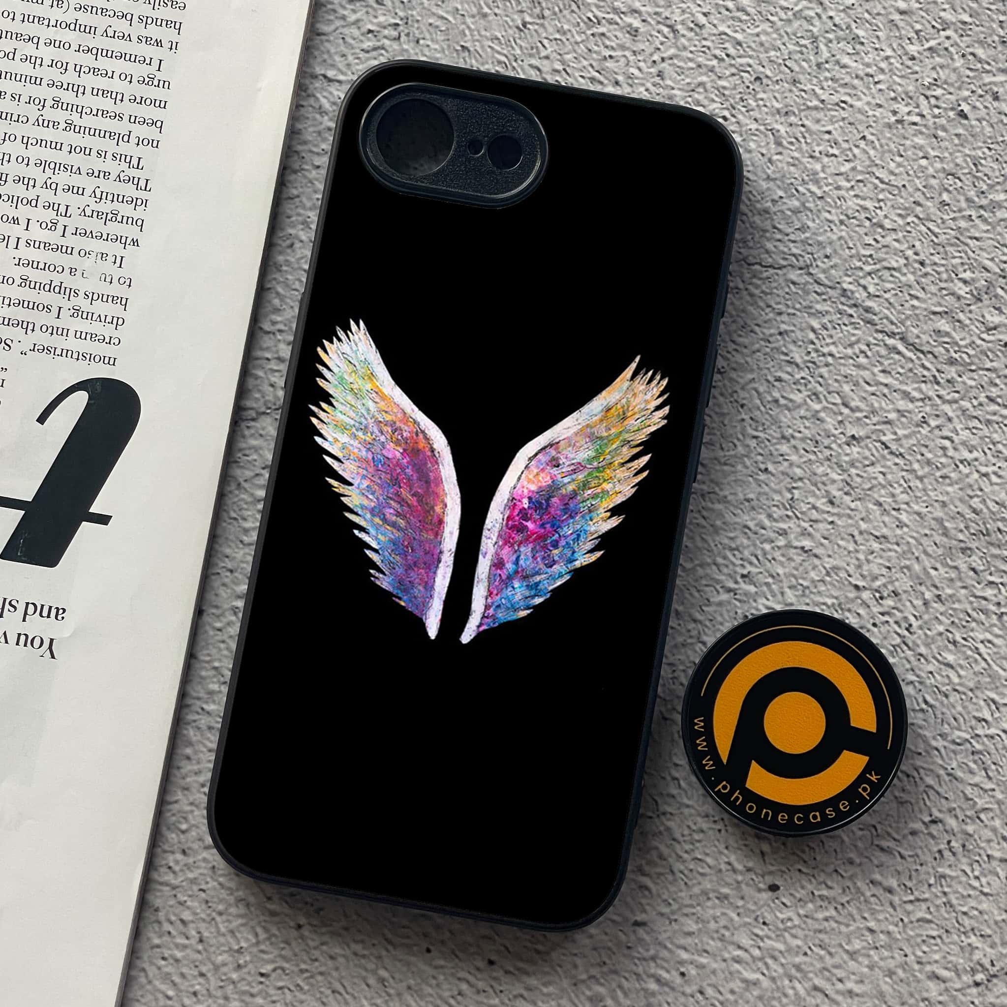 iPhone 16e - Angel Wings Series - Premium Metal  Printed soft Bumper shock Proof Case