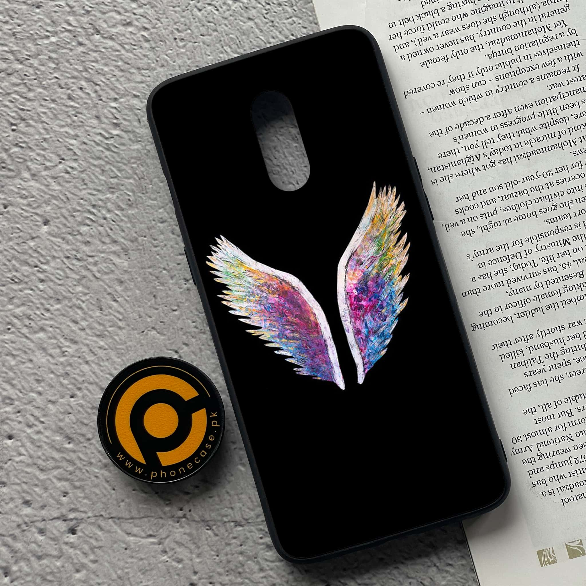 OnePlus 7 - Angel Wings Series - Premium Printed Glass soft Bumper shock Proof Case