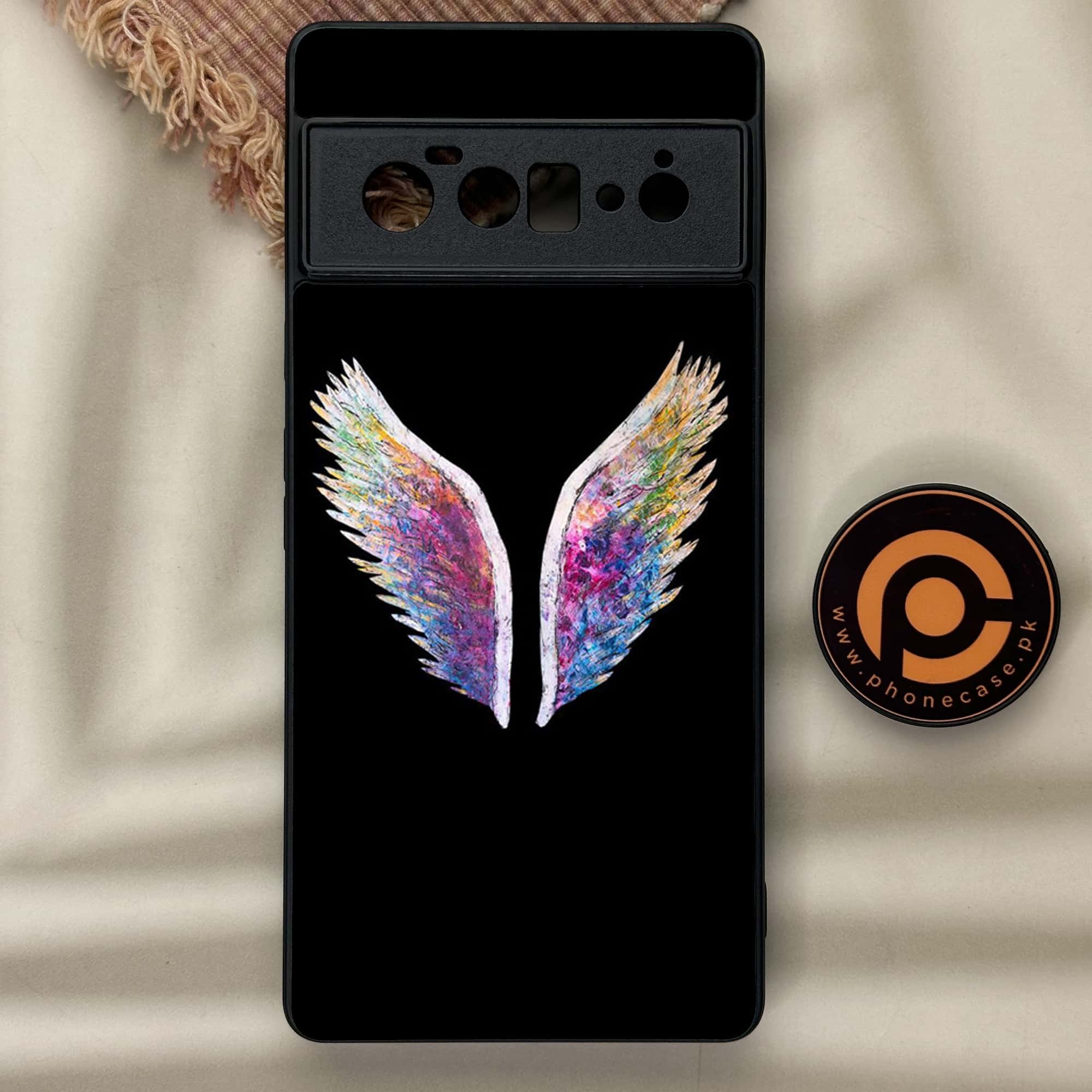 Google Pixel 6 Pro- Angel Wings Series - Premium Metal Printed soft Bumper Shock Proof Case