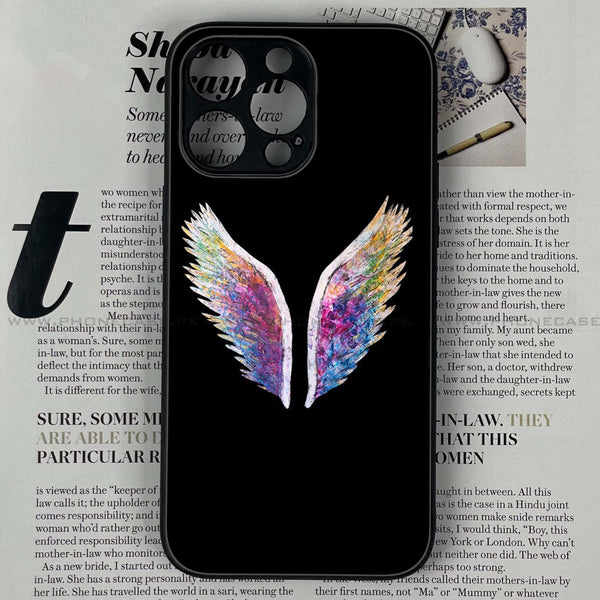 iPhone 13 Pro - Angel Wings Design 3 - Premium Printed Glass soft Bumper shock Proof Case CS-17591