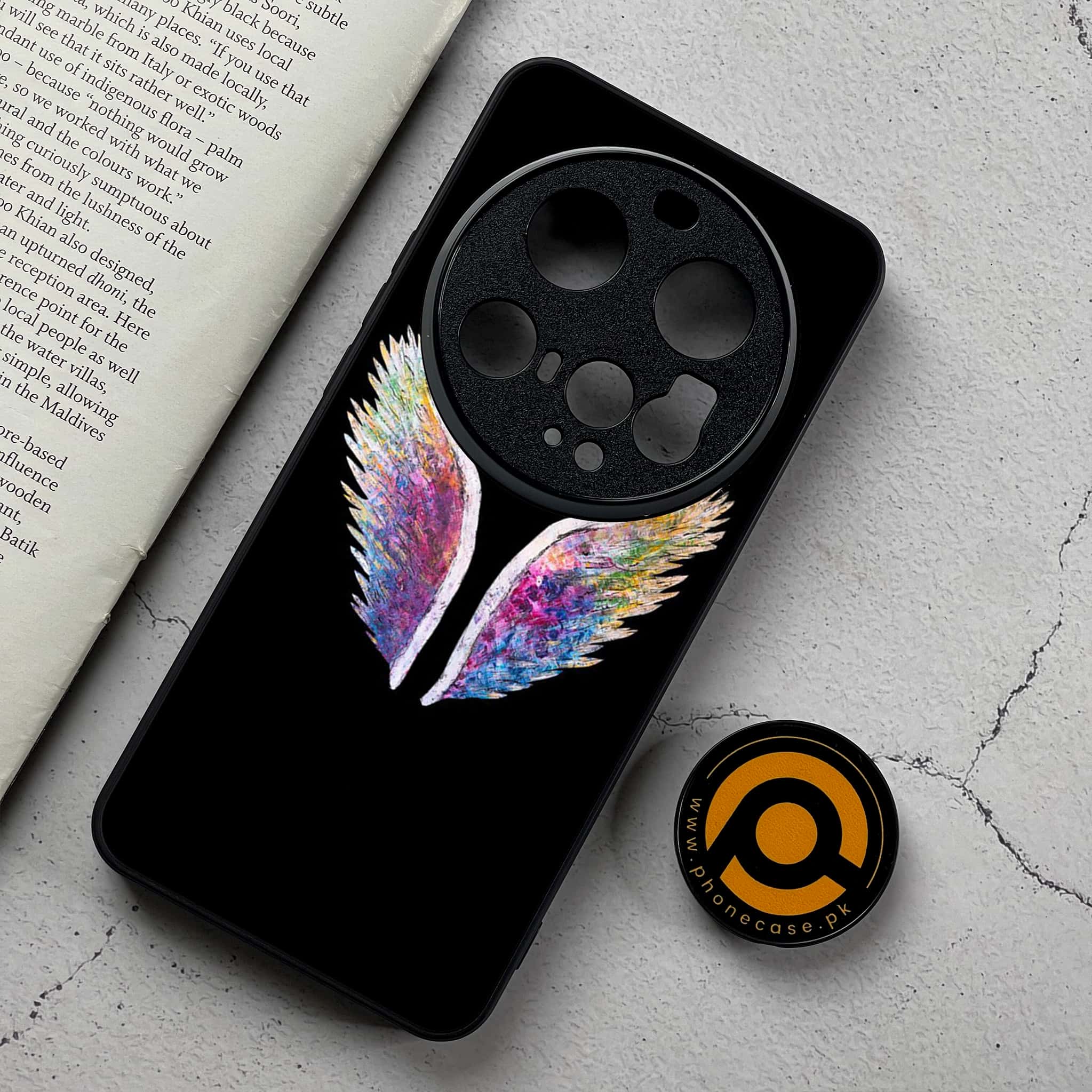 Xiaomi 15 Ultra - Angel Wings Series - Premium Metal Printed Soft Bumper Shockproof Case
