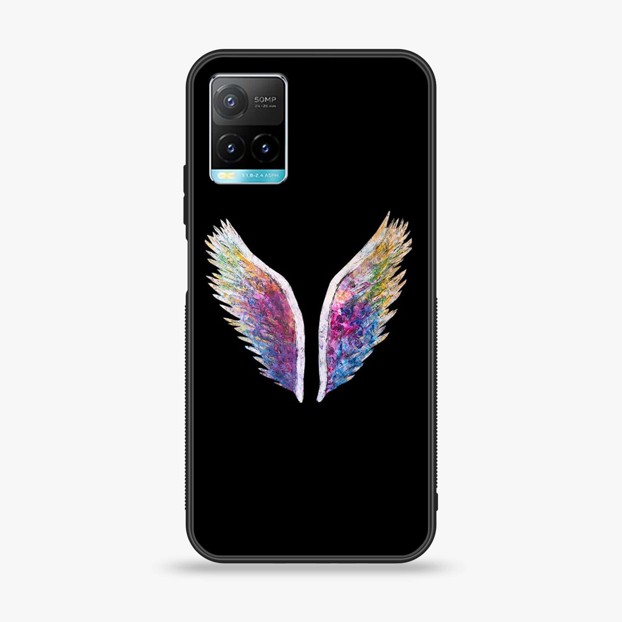 Vivo Y33T Angel Wings Series  Premium Printed Glass soft Bumper shock Proof Case