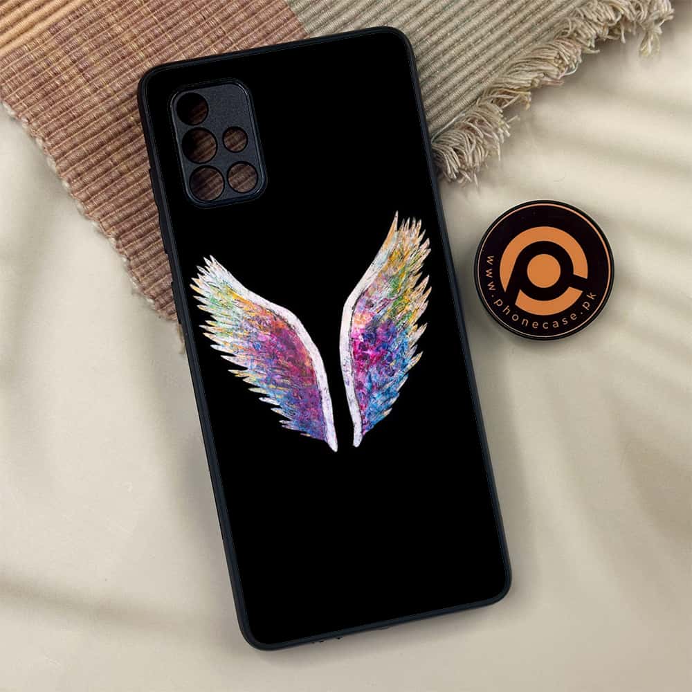 Samsung Galaxy A71 - Angel Wing Series - Premium Metal Printed soft Bumper shock Proof Case