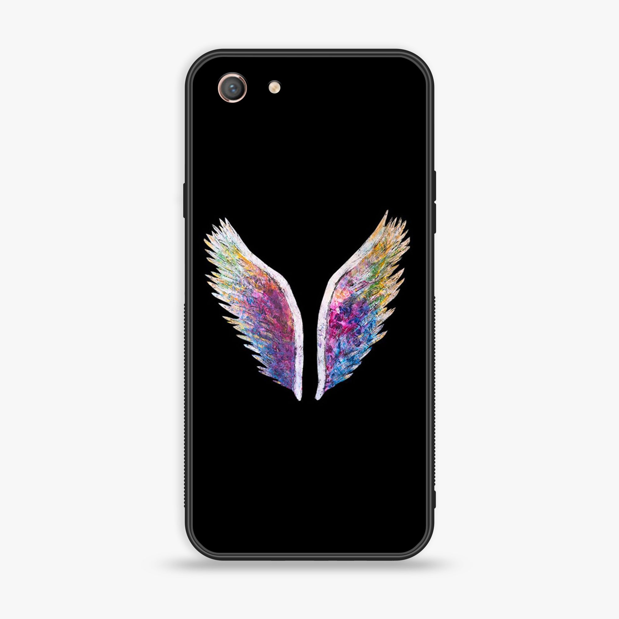 Oppo A71 (2017)  - Angel Wings Series - Premium Printed Glass soft Bumper shock Proof Case