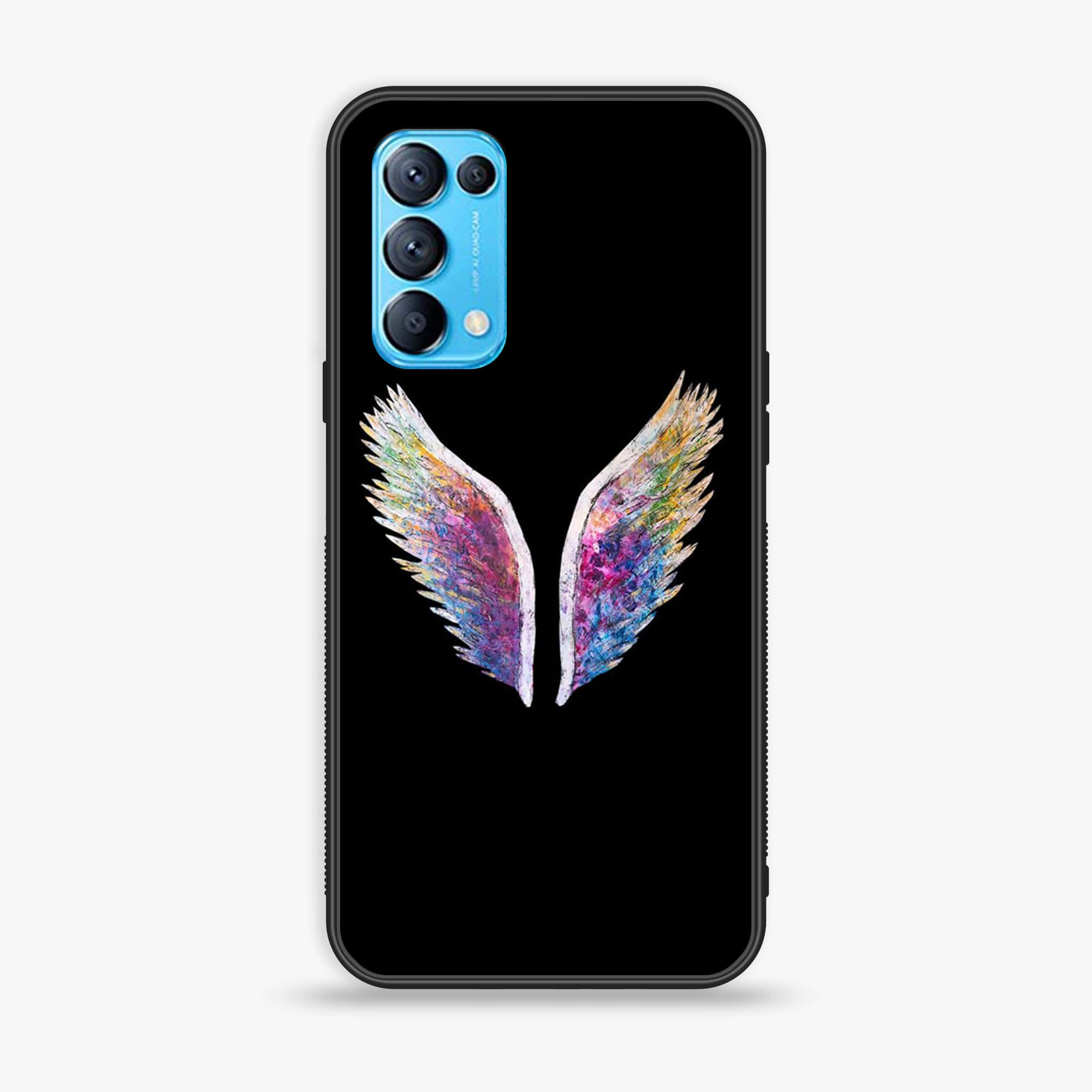 Oppo Reno 5 Angel Wing Series Premium Printed Glass soft Bumper shock Proof Case