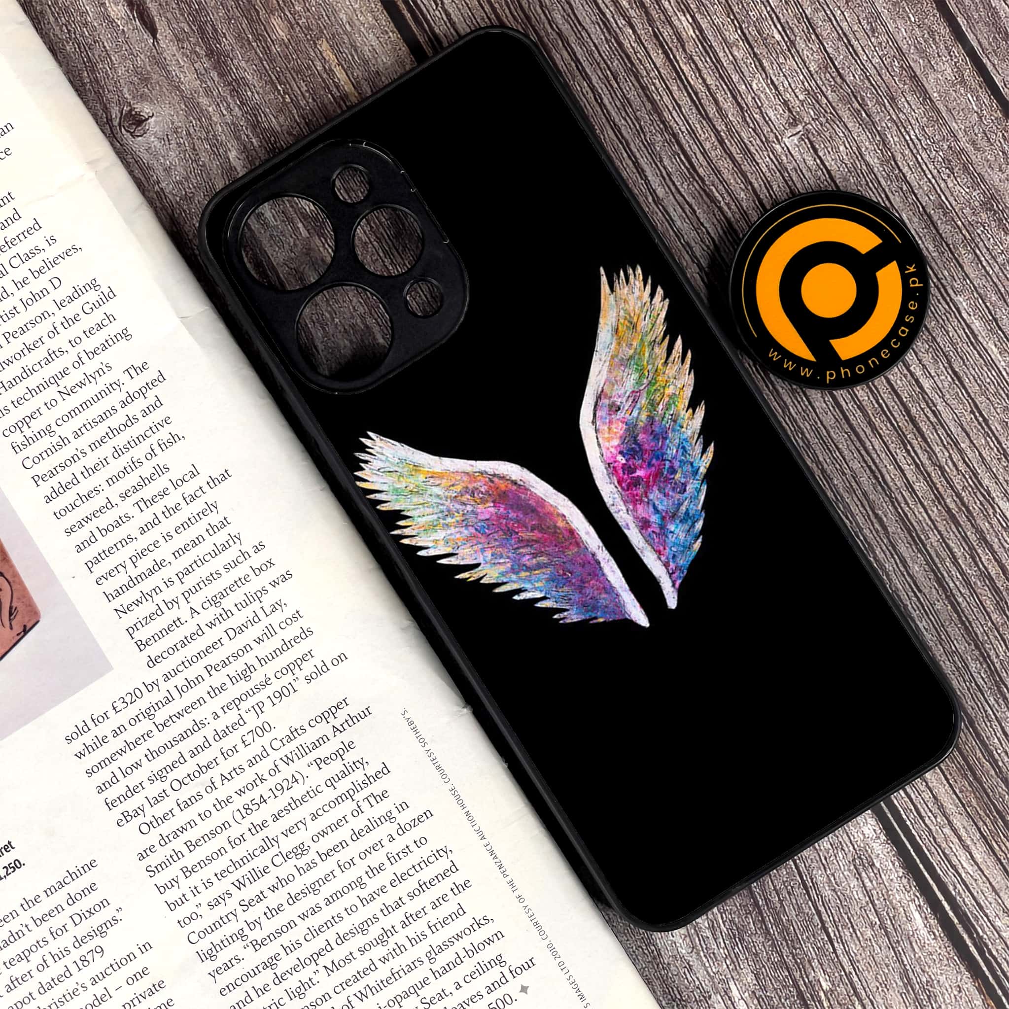 Xiaomi Redmi 12 - Angel Wings Series - Premium Printed Glass soft Bumper shock Proof Case