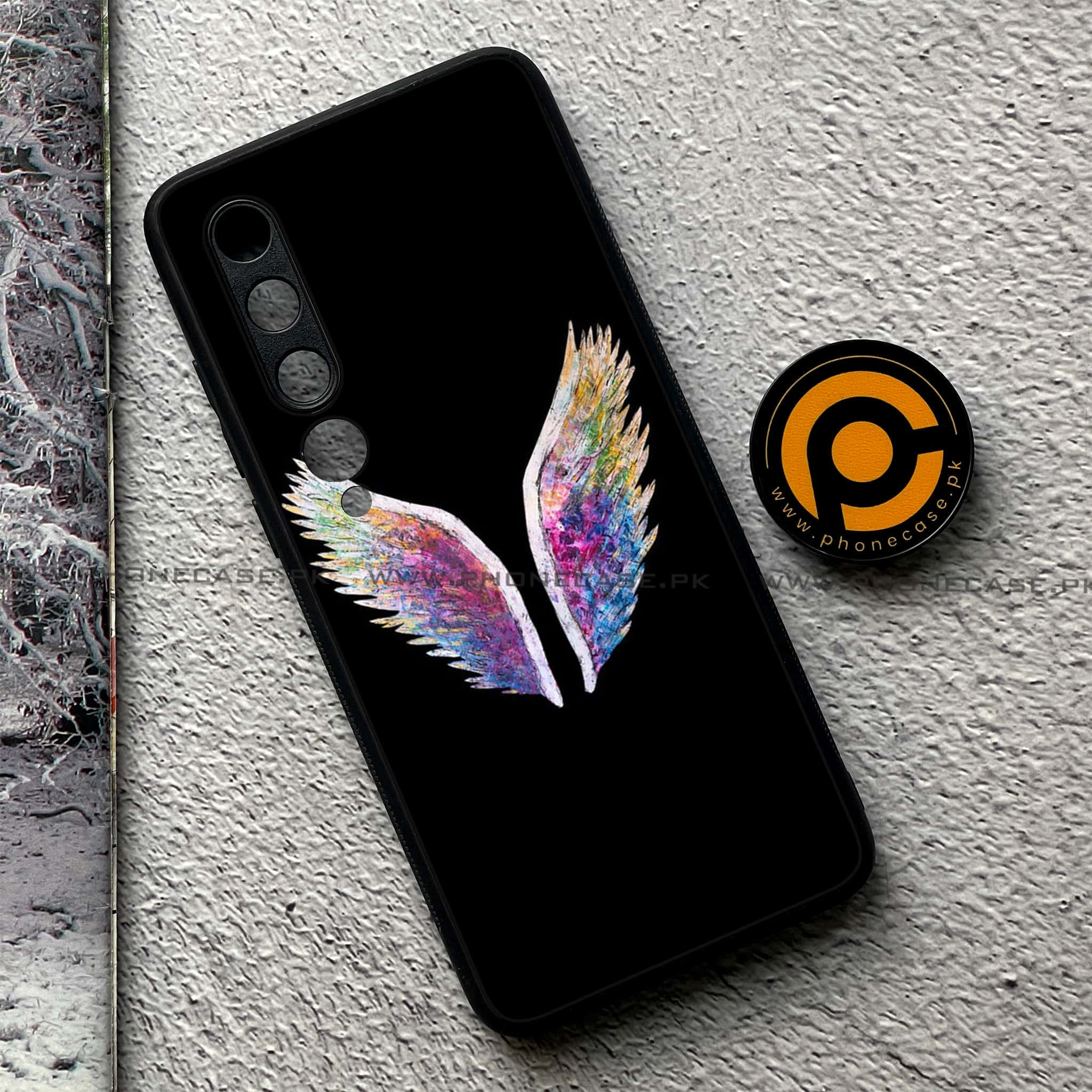 Xiaomi Mi 10 - Angel Wings Series - Premium Printed Glass soft Bumper shock Proof Case