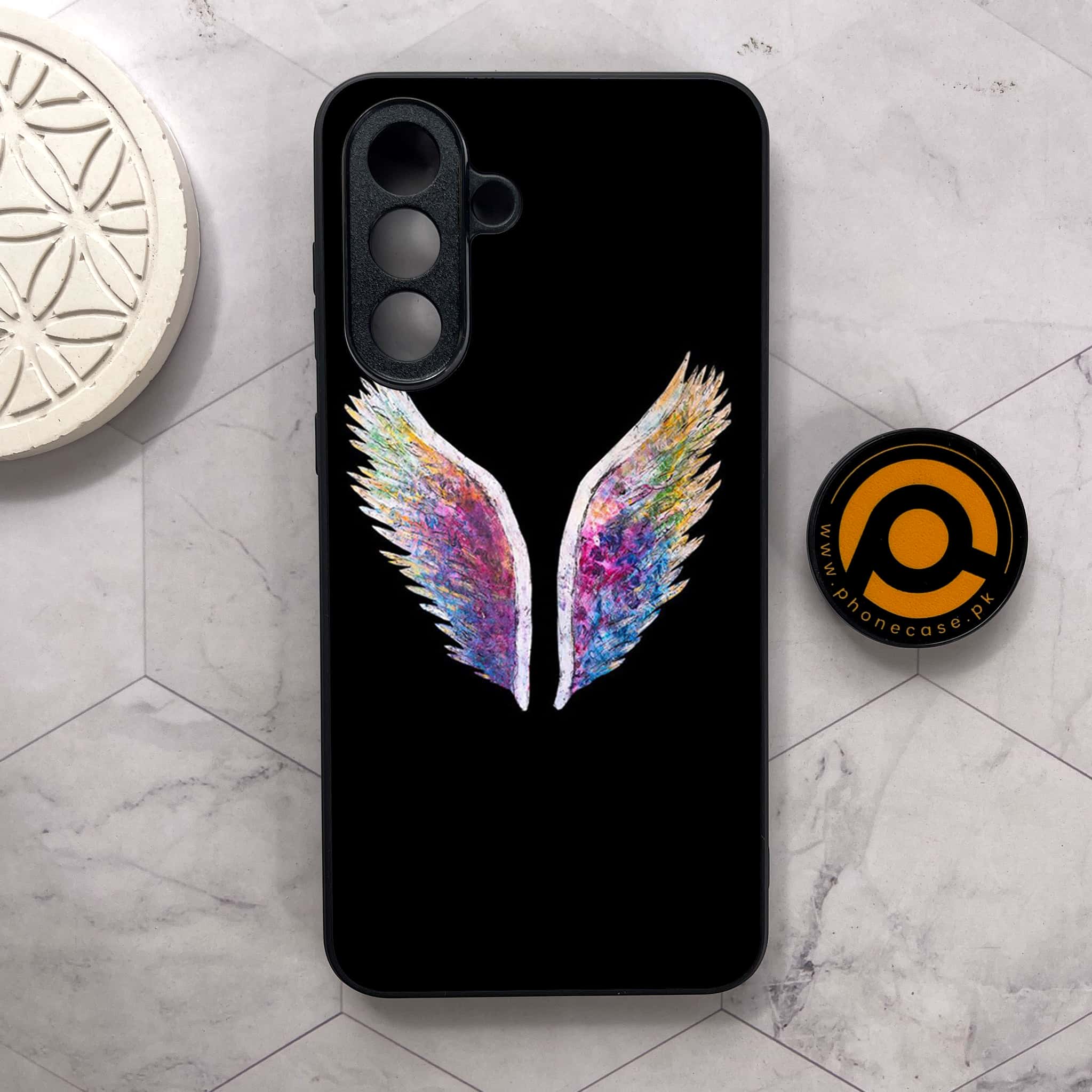 Samsung Galaxy A26 5G - Angel Wings Series - Premium Metal Printed soft Bumper shock Proof Case