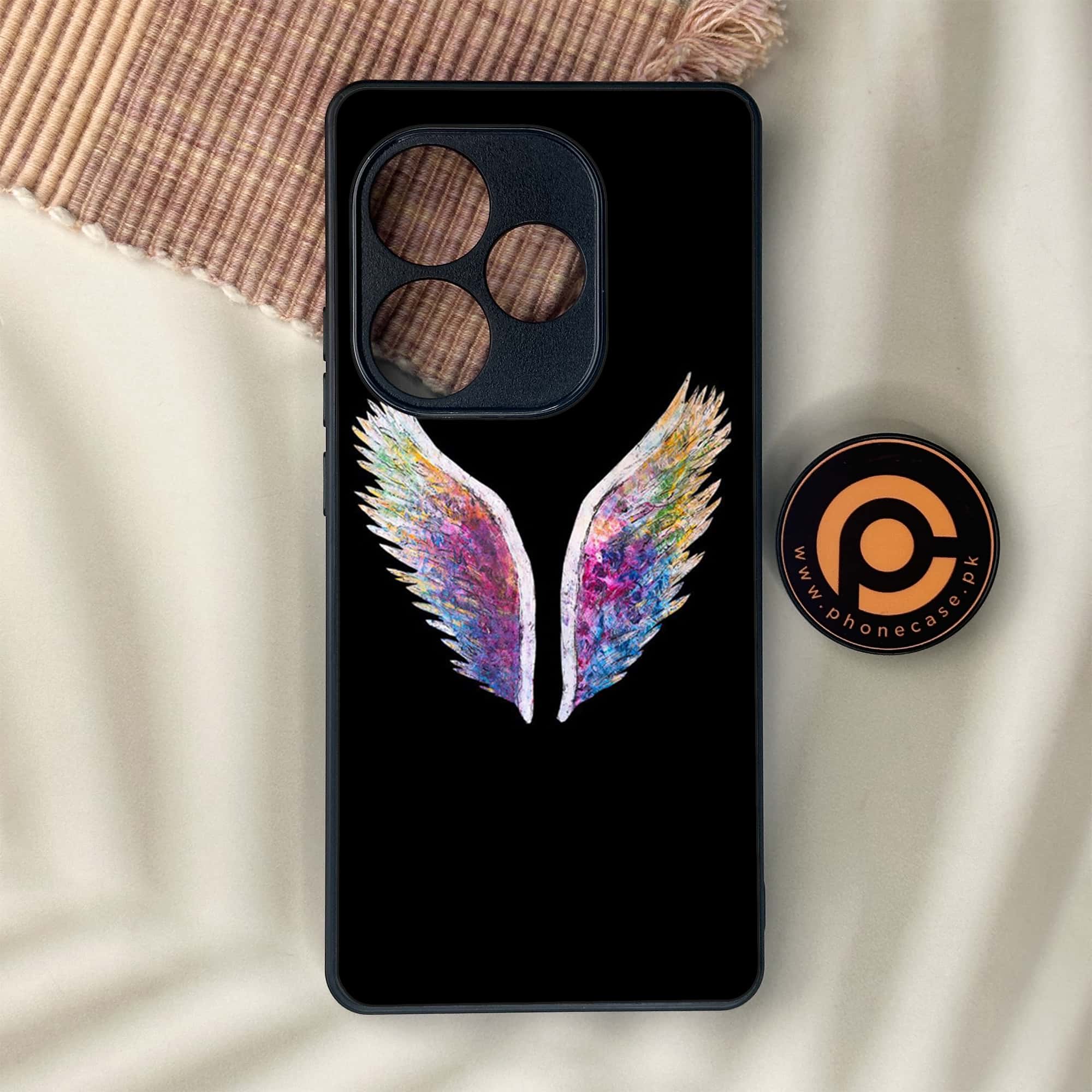 Realme GT 6 - Angel Wings Series - Premium Metal Printed soft Bumper shock Proof Case