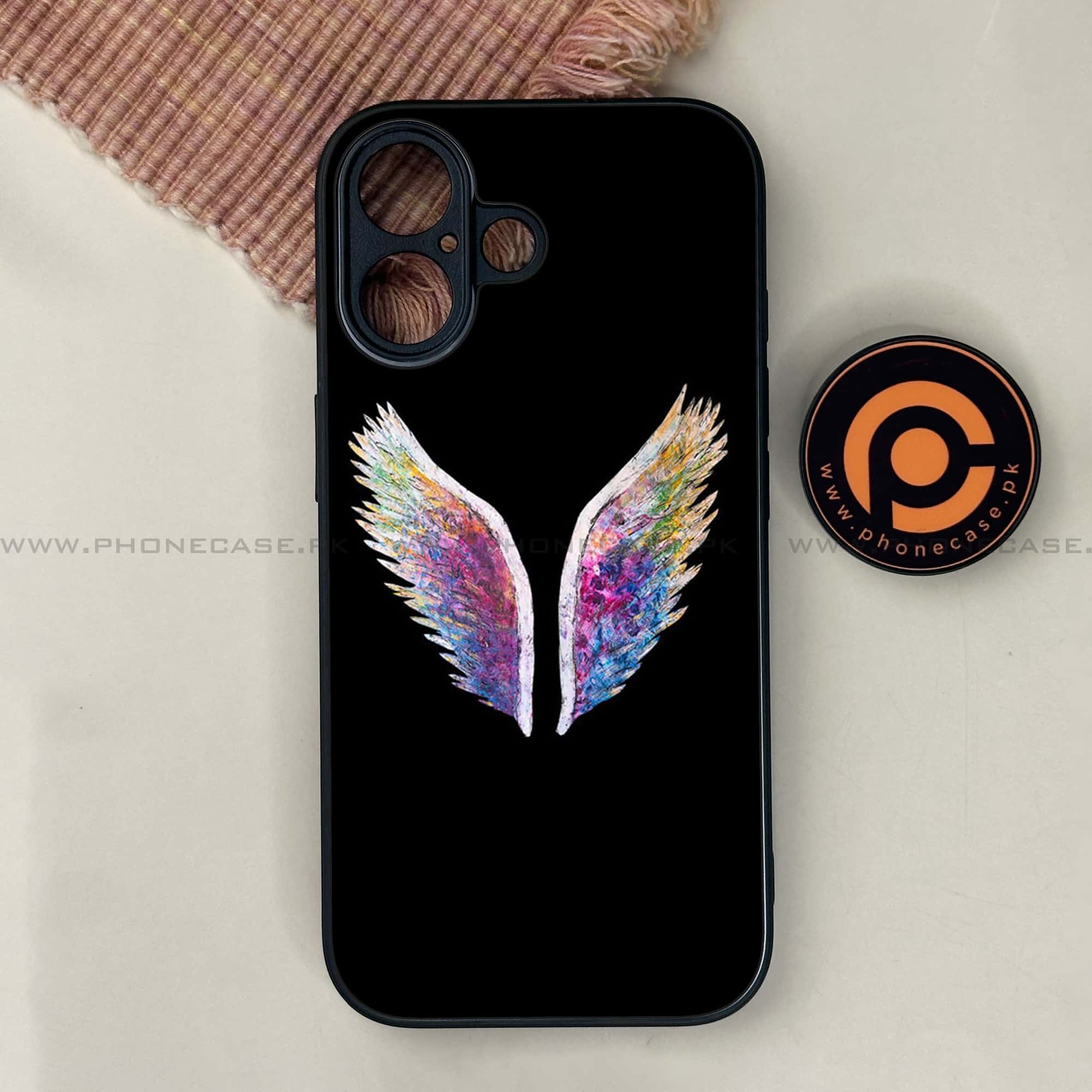 iPhone 17 - Angel Wings Series - Premium Printed Glass soft Bumper shock Proof Case