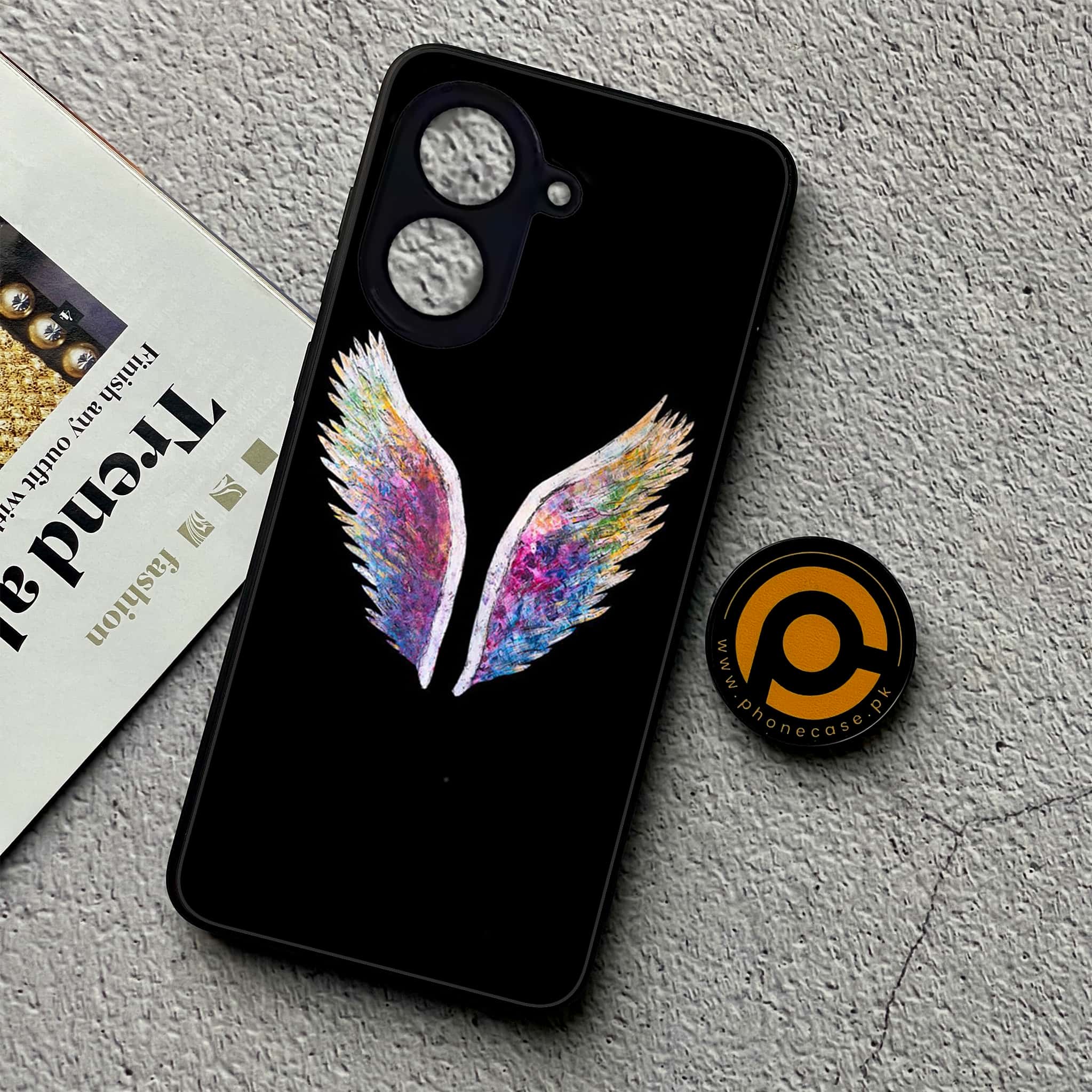 Xiaomi Redmi A5 - Angel Wings Series - Premium Metal Printed soft Bumper shock Proof Case