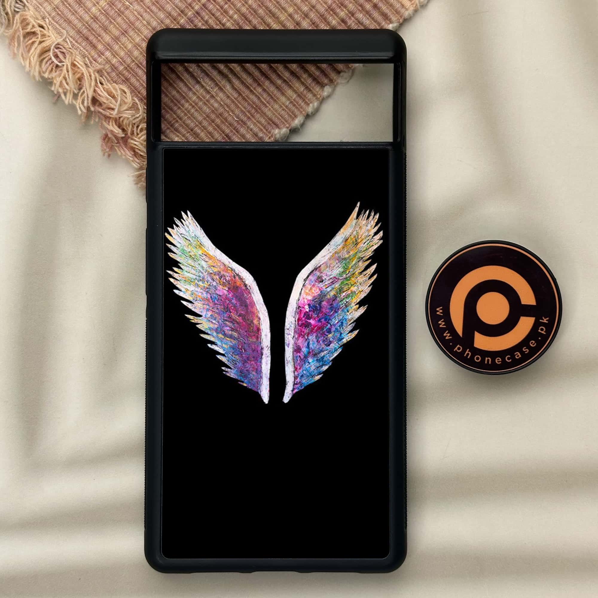 Google Pixel 6 - Angel Wings Series - Premium Metal Printed soft Bumper Shock Proof Case