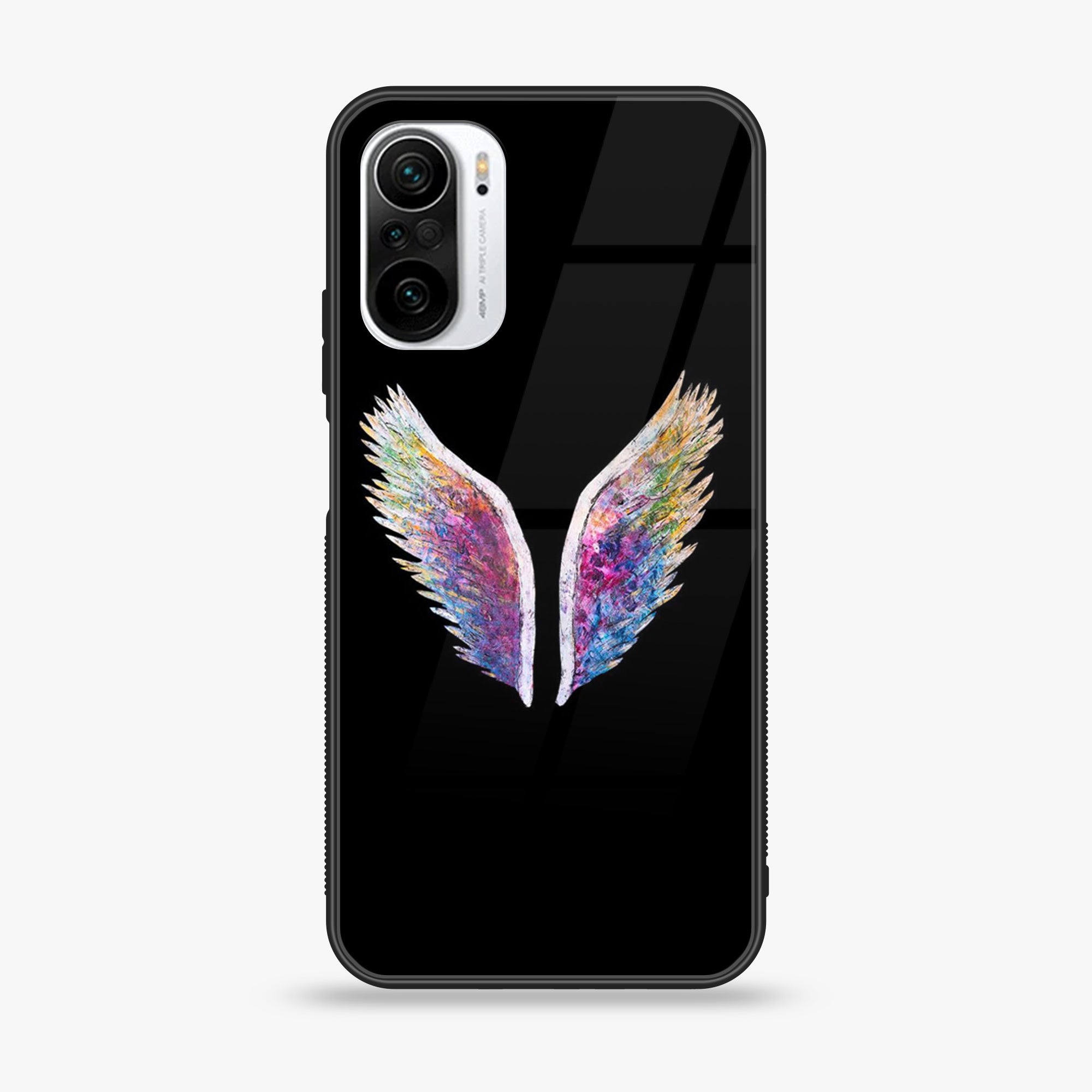 Xiaomi Poco F3 - Angel Wing Series - Premium Printed Glass soft Bumper shock Proof Case