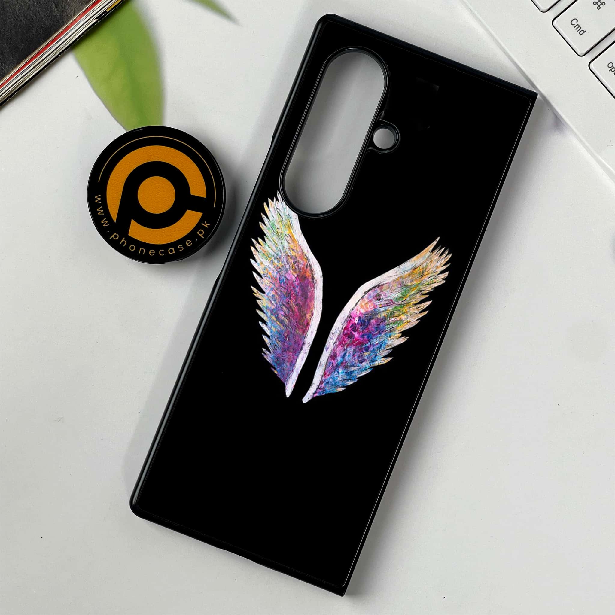 Samsung Galaxy Z Fold 7 - Angel Wings Series - Premium Metal Printed soft Bumper shock Proof Case