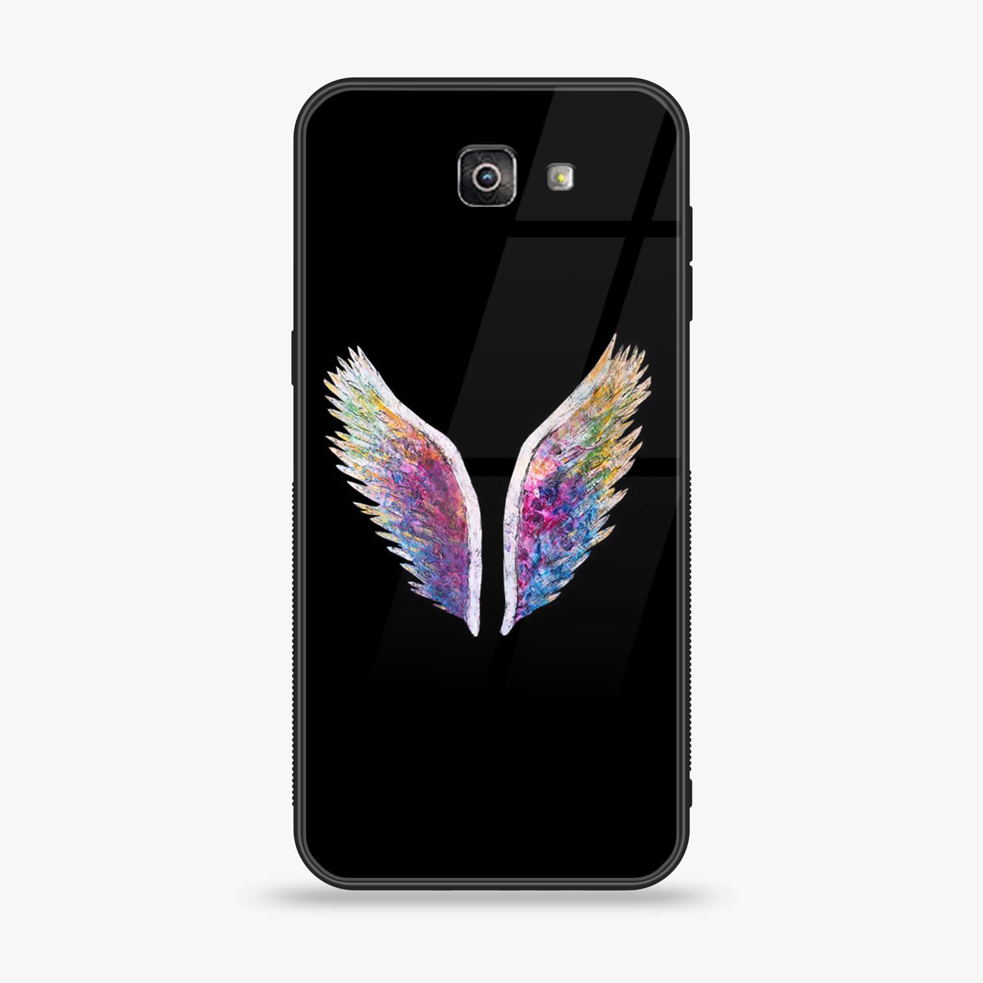 Galaxy J7 Prime - Angel Wings Series - Premium Printed Glass soft Bumper shock Proof Case