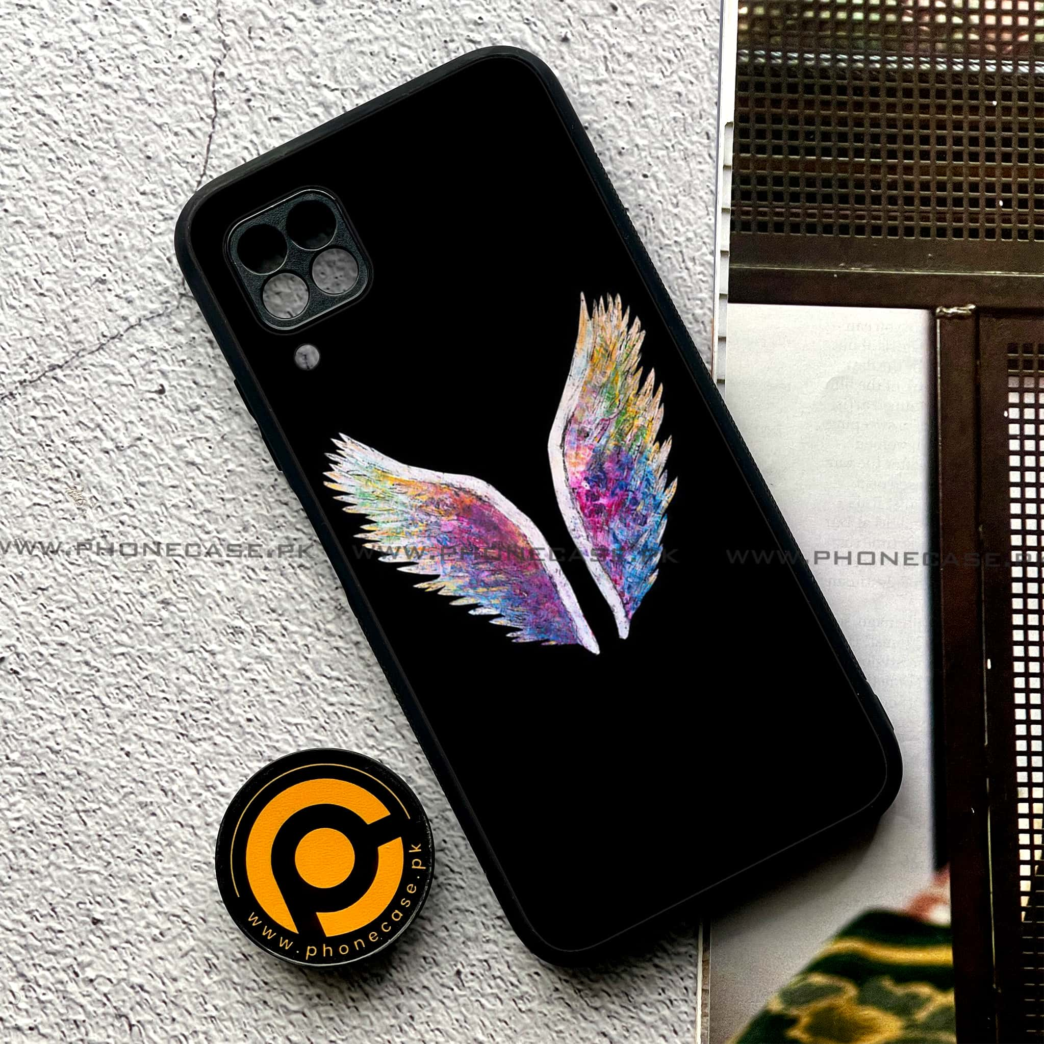 Huawei P40 Lite - Angel Wings Series - Premium Printed Glass soft Bumper shock Proof Case